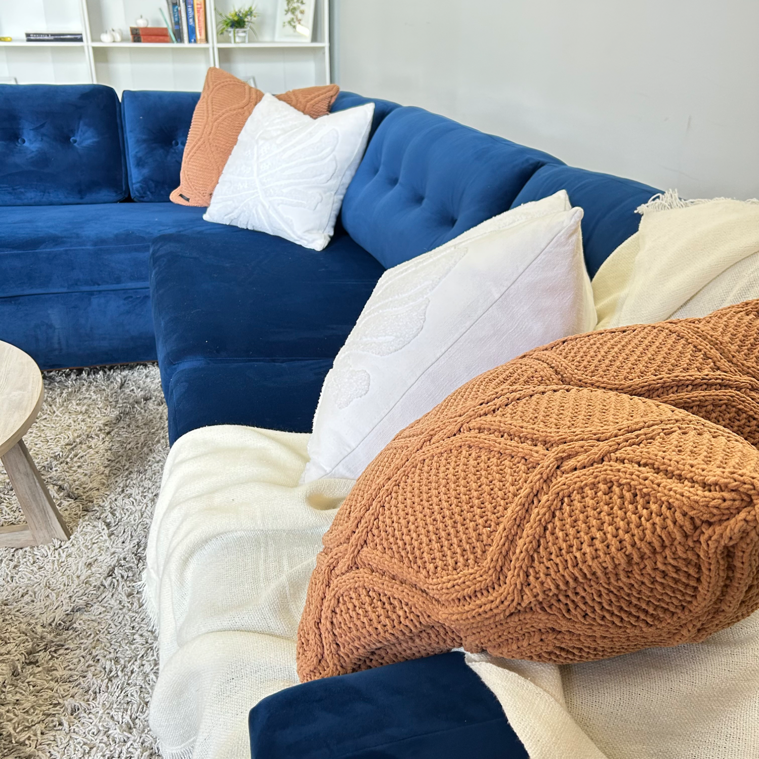 Joybird Hopson Bumper Chiase Sleeper Sectional in Blue  image | Ivy Store