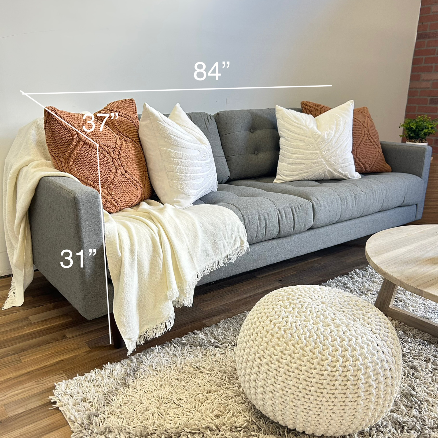 Joybird Eliot Couch Sofa in Gray  Image #2 | Ivy Store