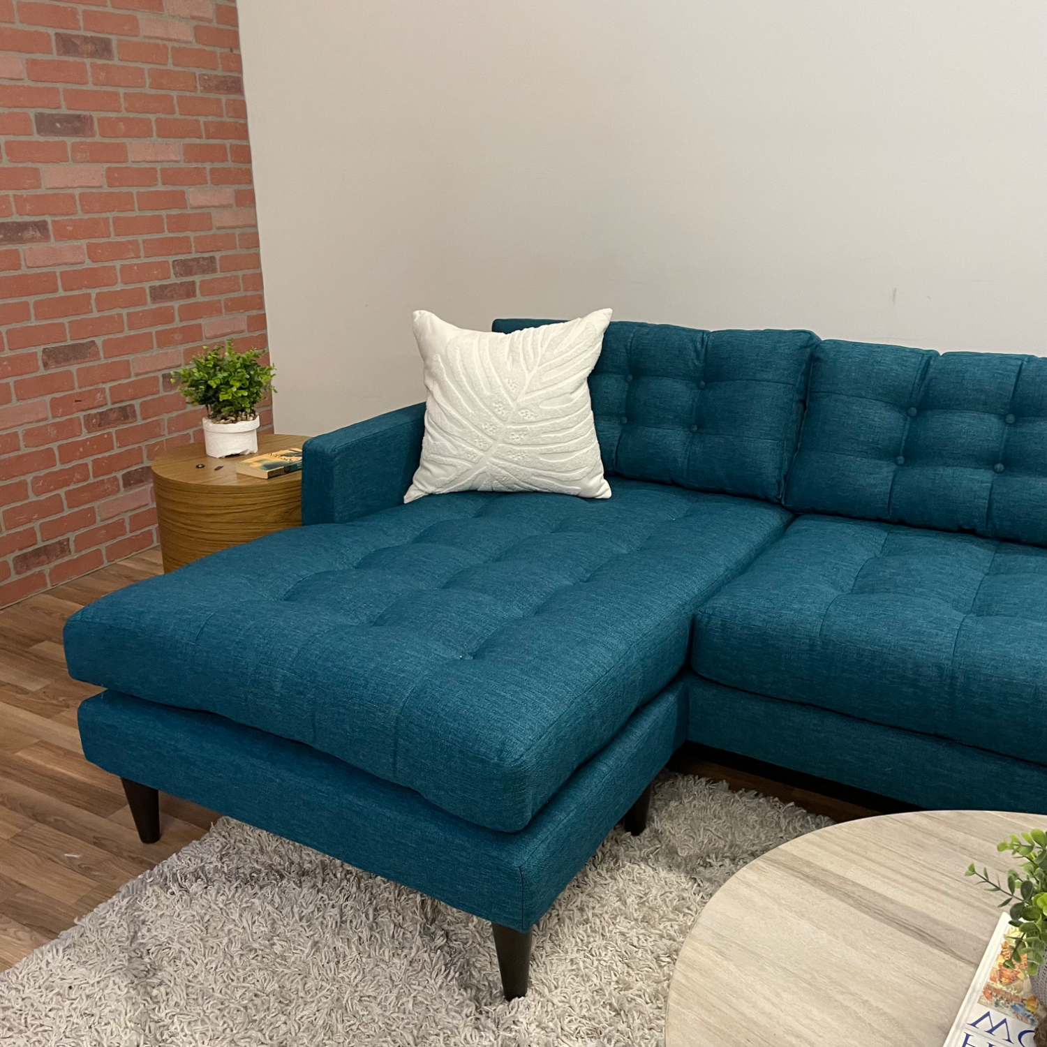 Joybird Eliot Reversible Chaise Sectional in Blue image | Ivy Store