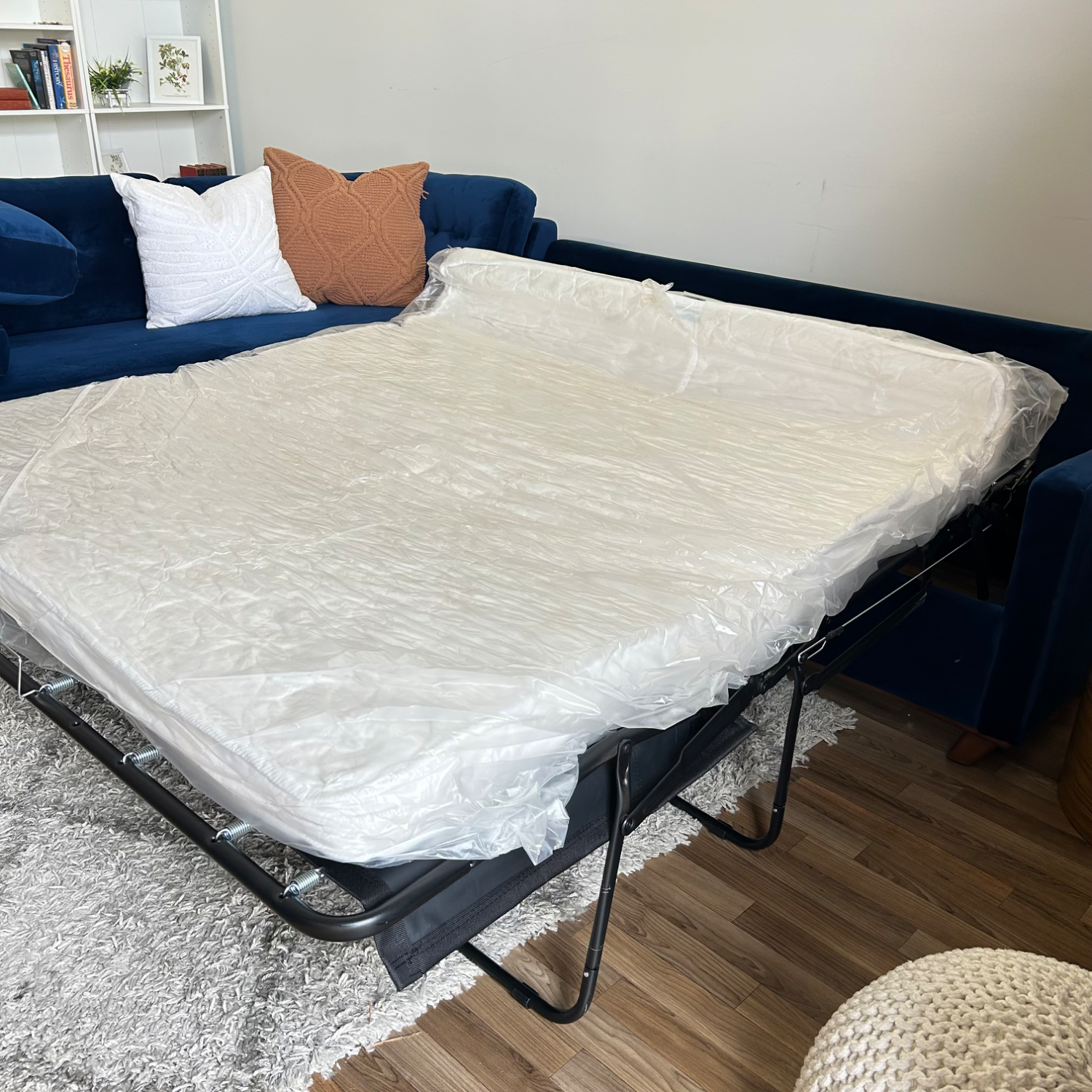 Joybird Hopson Bumper Chiase Sleeper Sectional in Blue  image | Ivy Store