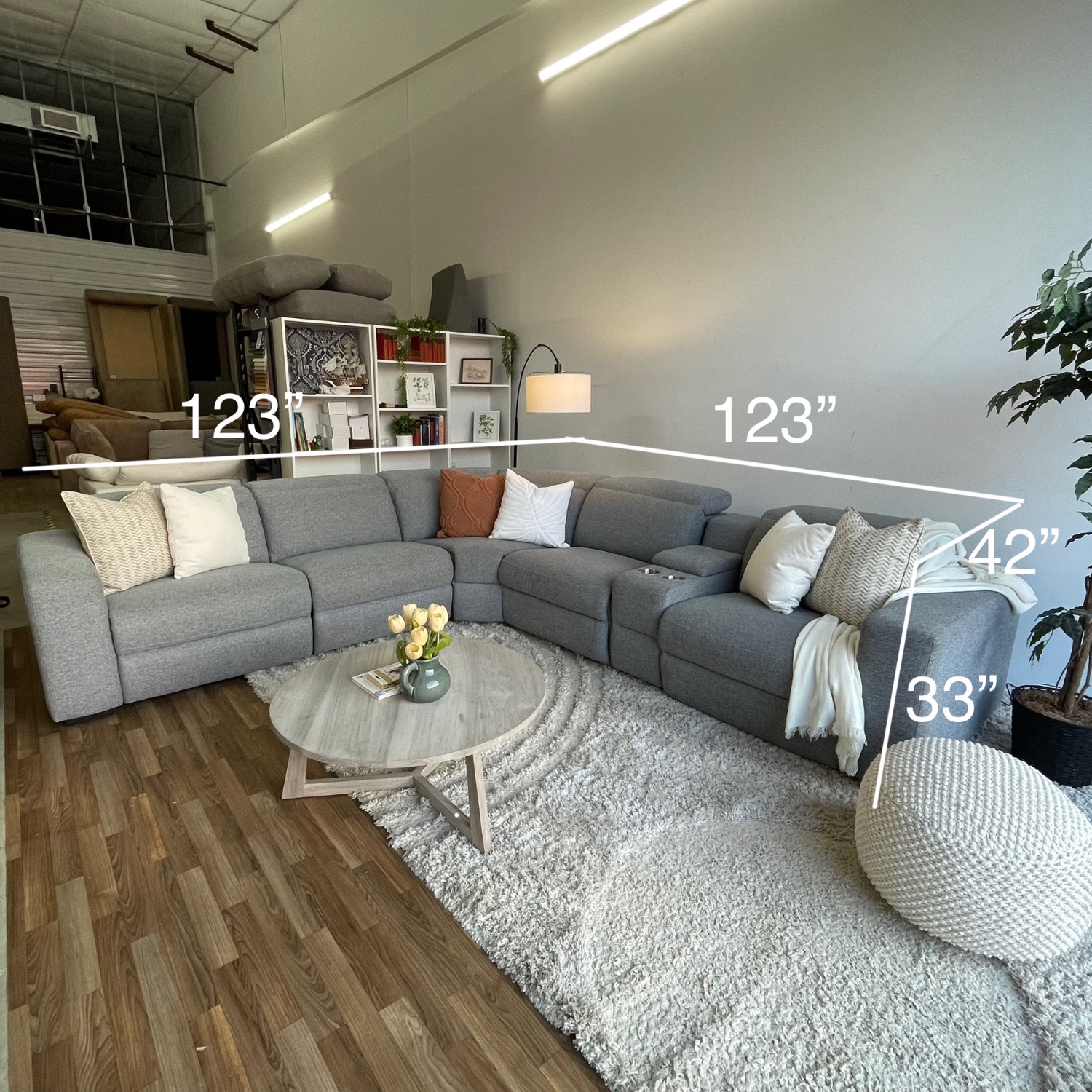Abbyson Gray Powered Reclining Sectional Image #2 | Ivy Store