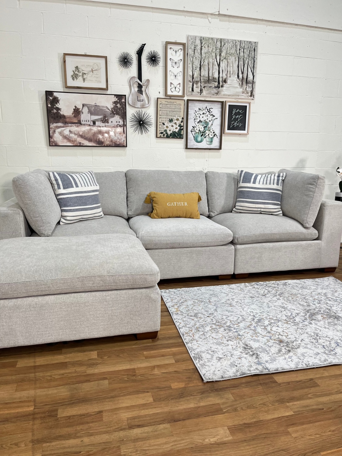 Lowell 4pc Cloud Sectional Couch | Free Delivery Image #1 | Ivy Store