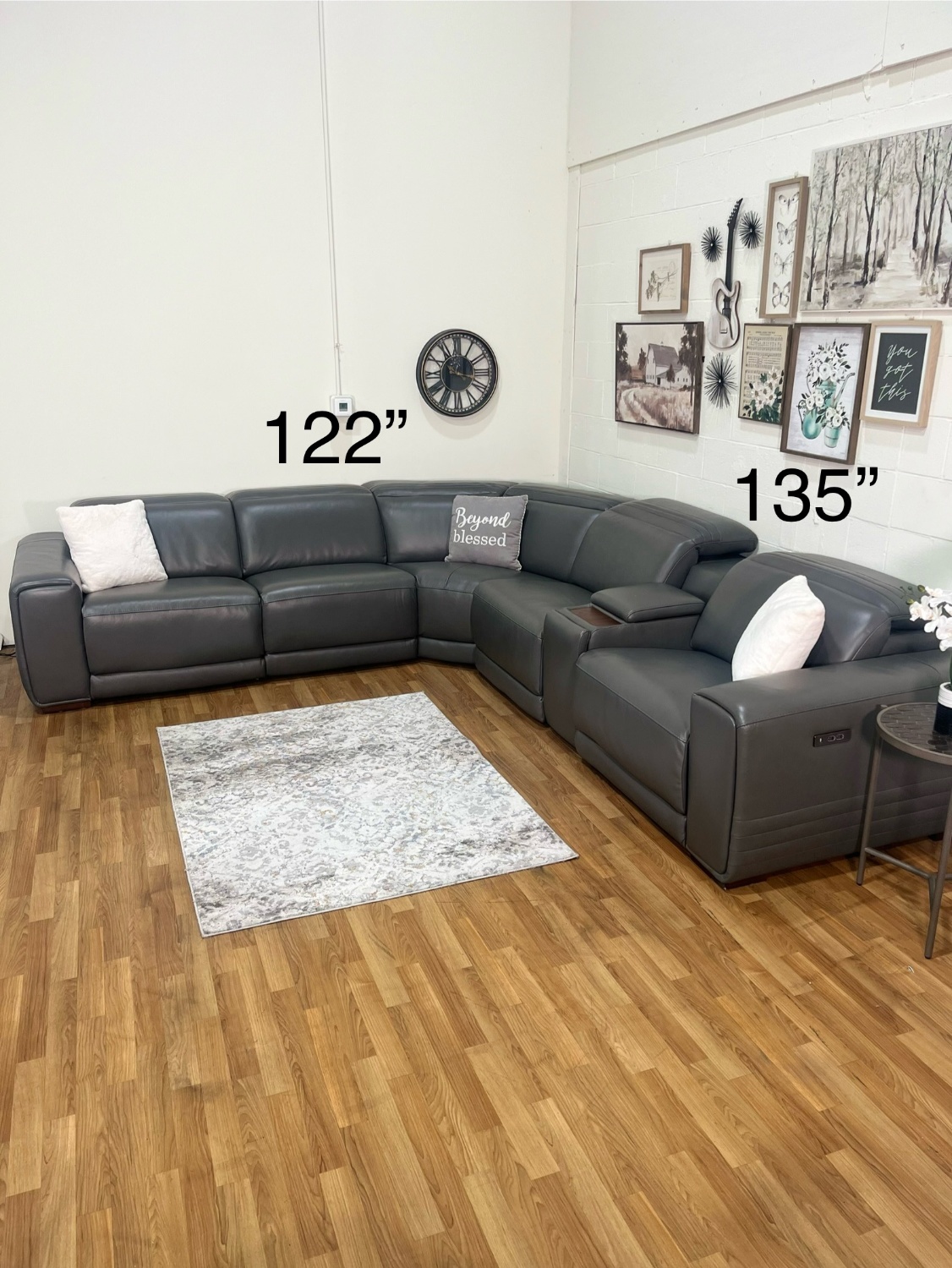Karson Leather Power Reclining Sectional w/ Power Headrests | Free Delivery image | Ivy Store