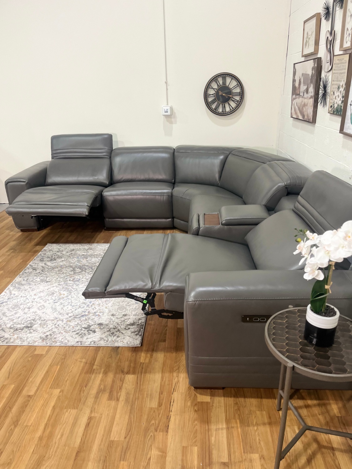Karson Leather Power Reclining Sectional w/ Power Headrests | Free Delivery image | Ivy Store