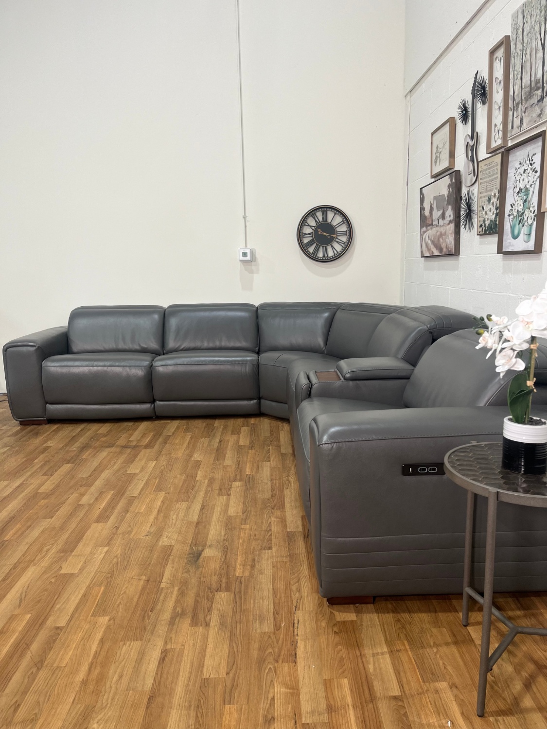 Karson Leather Power Reclining Sectional w/ Power Headrests | Free Delivery image | Ivy Store
