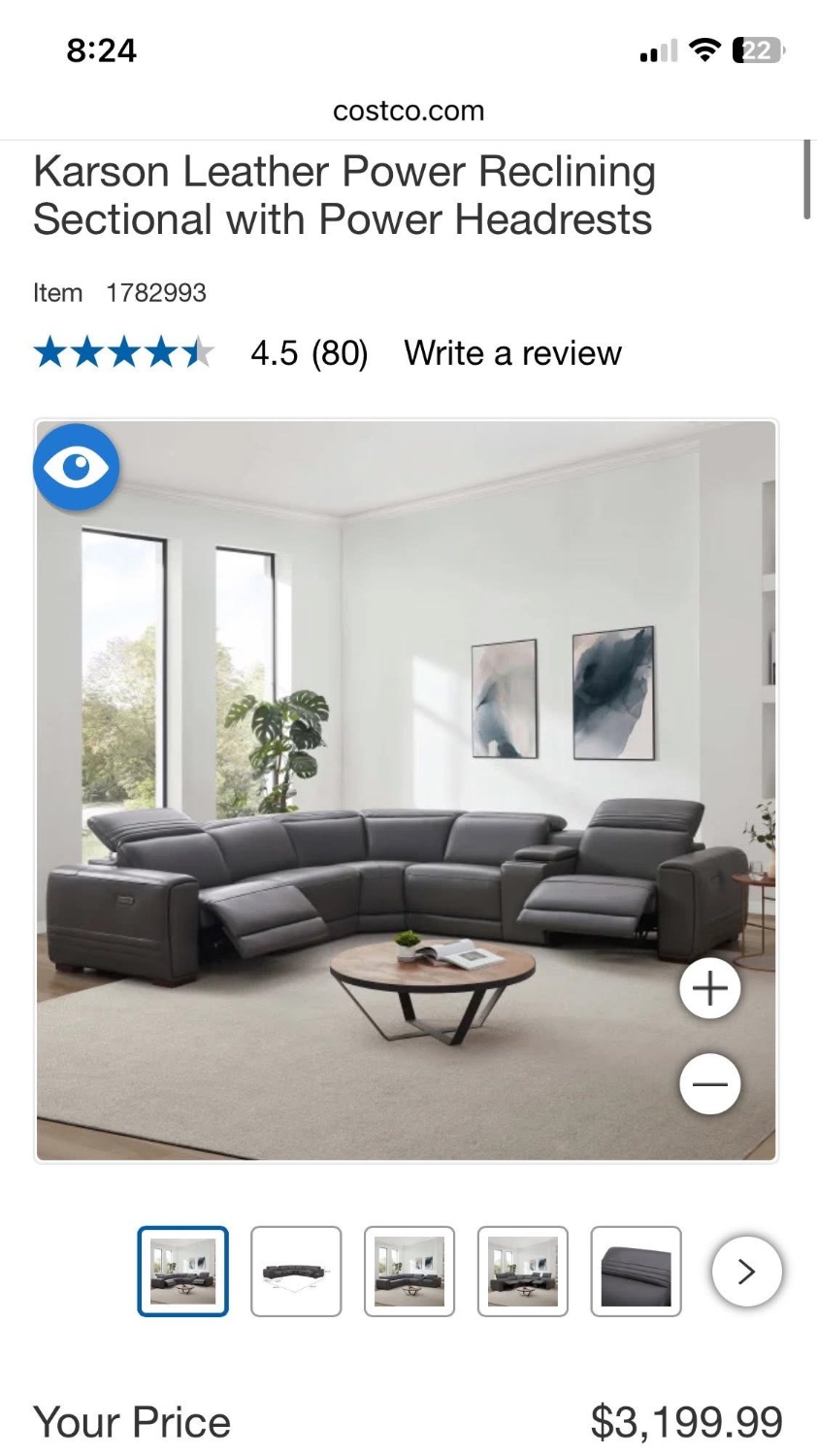 Karson Leather Power Reclining Sectional w/ Power Headrests | Free Delivery image | Ivy Store
