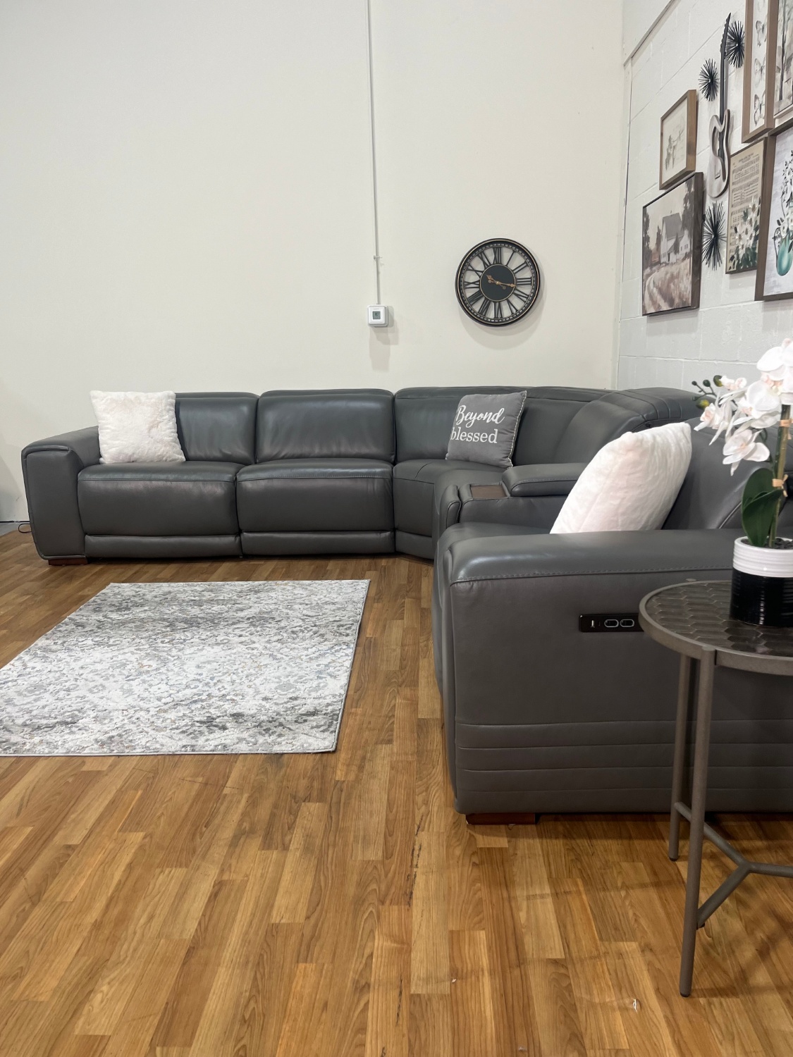 Karson Leather Power Reclining Sectional w/ Power Headrests | Free Delivery image | Ivy Store