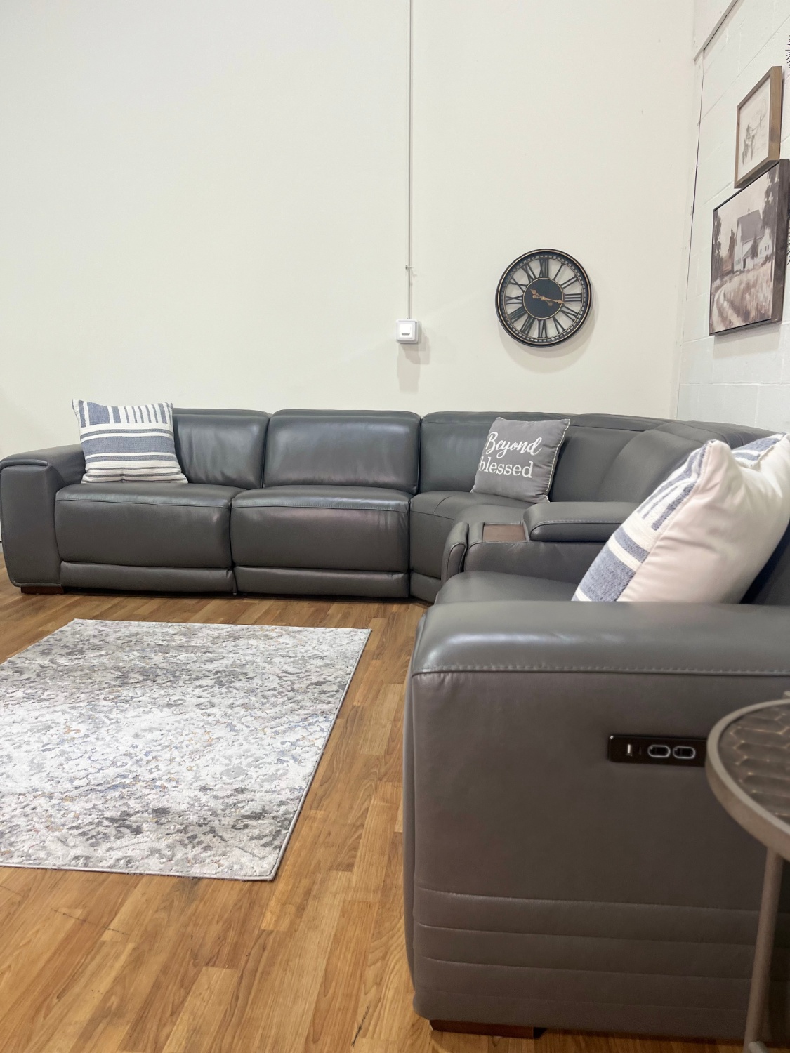 Karson Leather Power Reclining Sectional w/ Power Headrests | Free Delivery image | Ivy Store