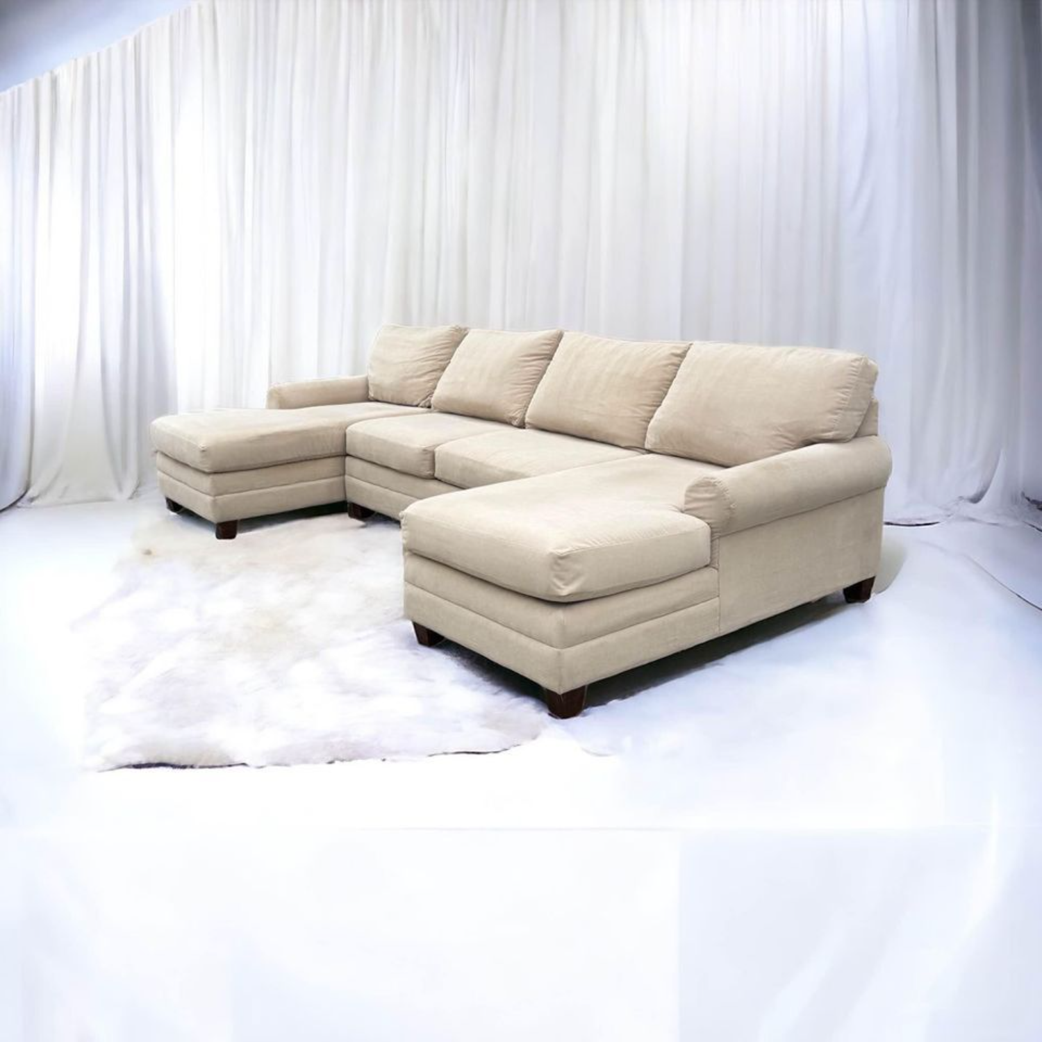 Beige Fabric Sectional from Bassett! Good Condition! BLACK FRIDAY DELIVERY SPECIAL!!! Image #2 | Ivy Store