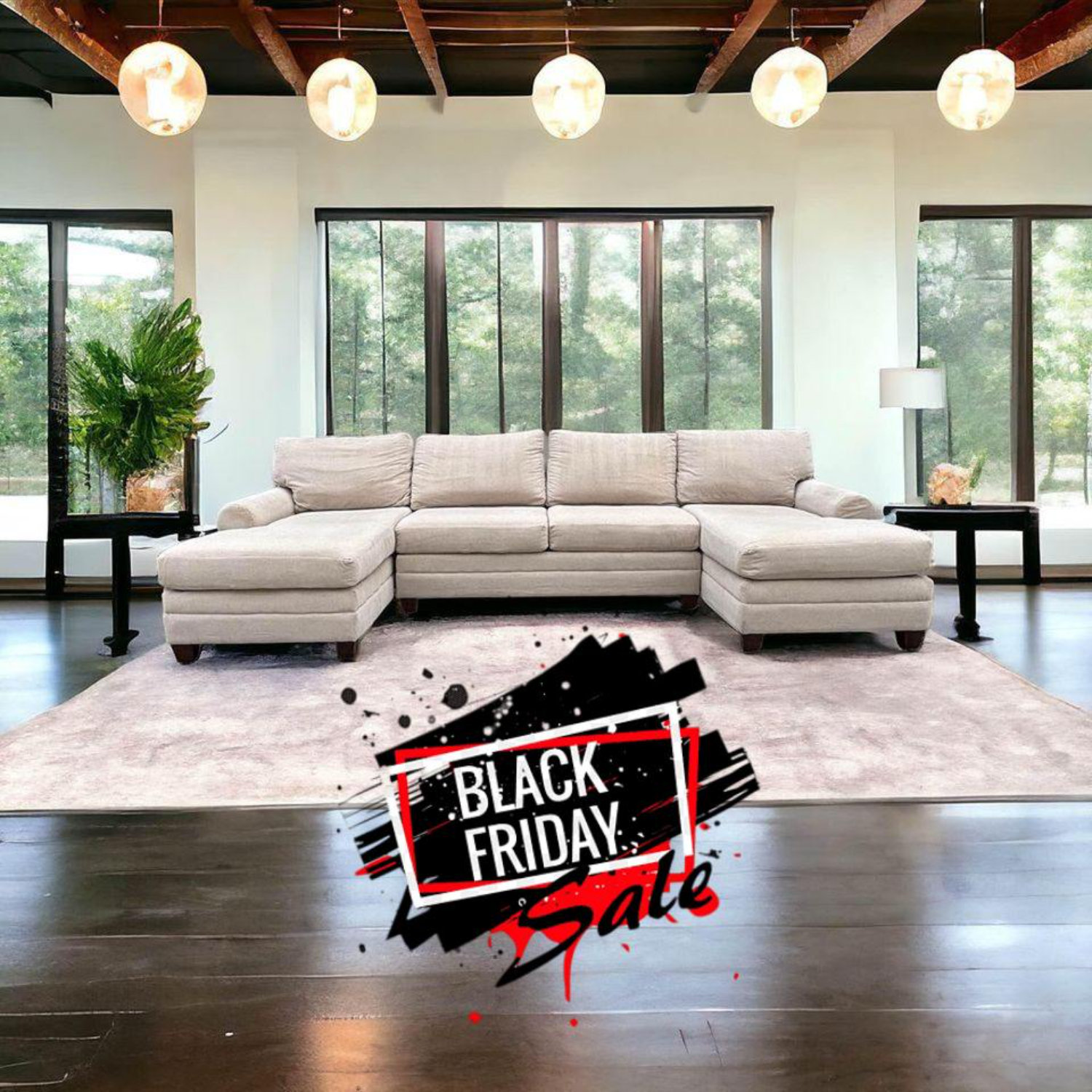 Beige Fabric Sectional from Bassett! Good Condition! BLACK FRIDAY DELIVERY SPECIAL!!! Image #1 | Ivy Store