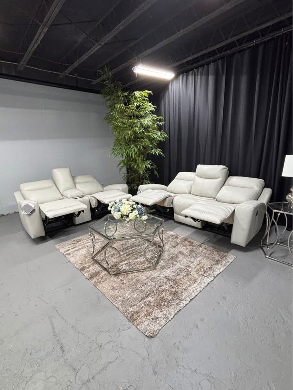 BRAND NEW! White Leather Reclining Sofa/Loveseat from Ashley Furniture. DELIVERY AVAILABLE! image | Ivy Store