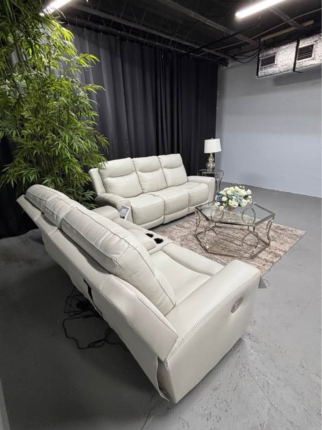 BRAND NEW! White Leather Reclining Sofa/Loveseat from Ashley Furniture. DELIVERY AVAILABLE! image | Ivy Store