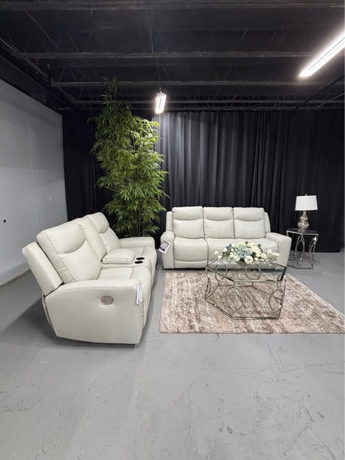 BRAND NEW! White Leather Reclining Sofa/Loveseat from Ashley Furniture. DELIVERY AVAILABLE! image | Ivy Store