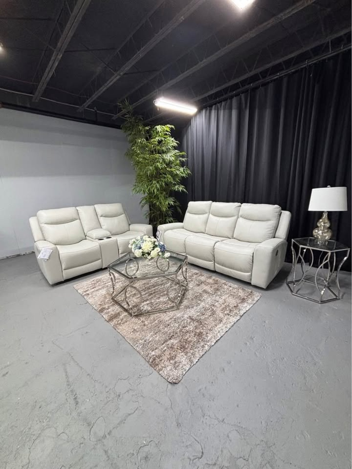 BRAND NEW! White Leather Reclining Sofa/Loveseat from Ashley Furniture. DELIVERY AVAILABLE! image | Ivy Store