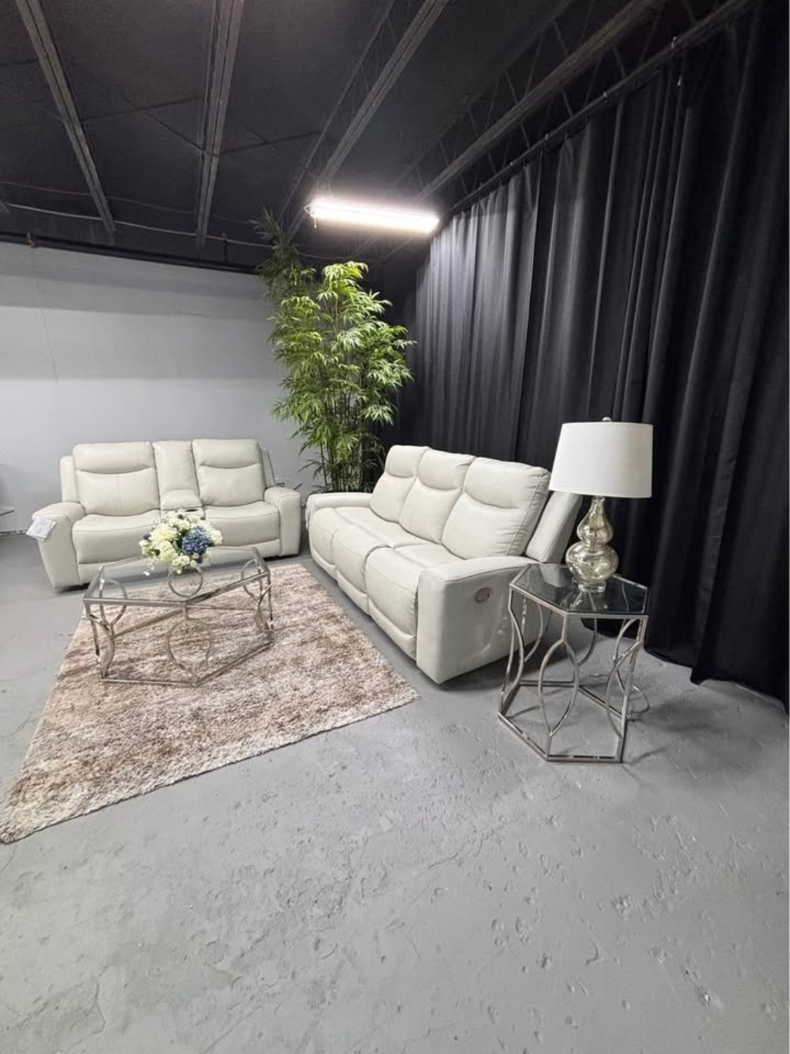 BRAND NEW! White Leather Reclining Sofa/Loveseat from Ashley Furniture. DELIVERY AVAILABLE! image | Ivy Store