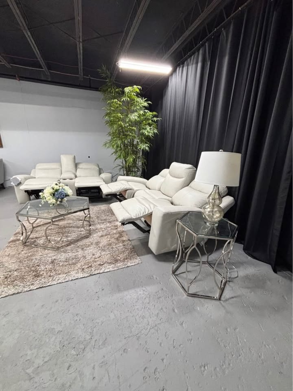 BRAND NEW! White Leather Reclining Sofa/Loveseat from Ashley Furniture. DELIVERY AVAILABLE! image | Ivy Store