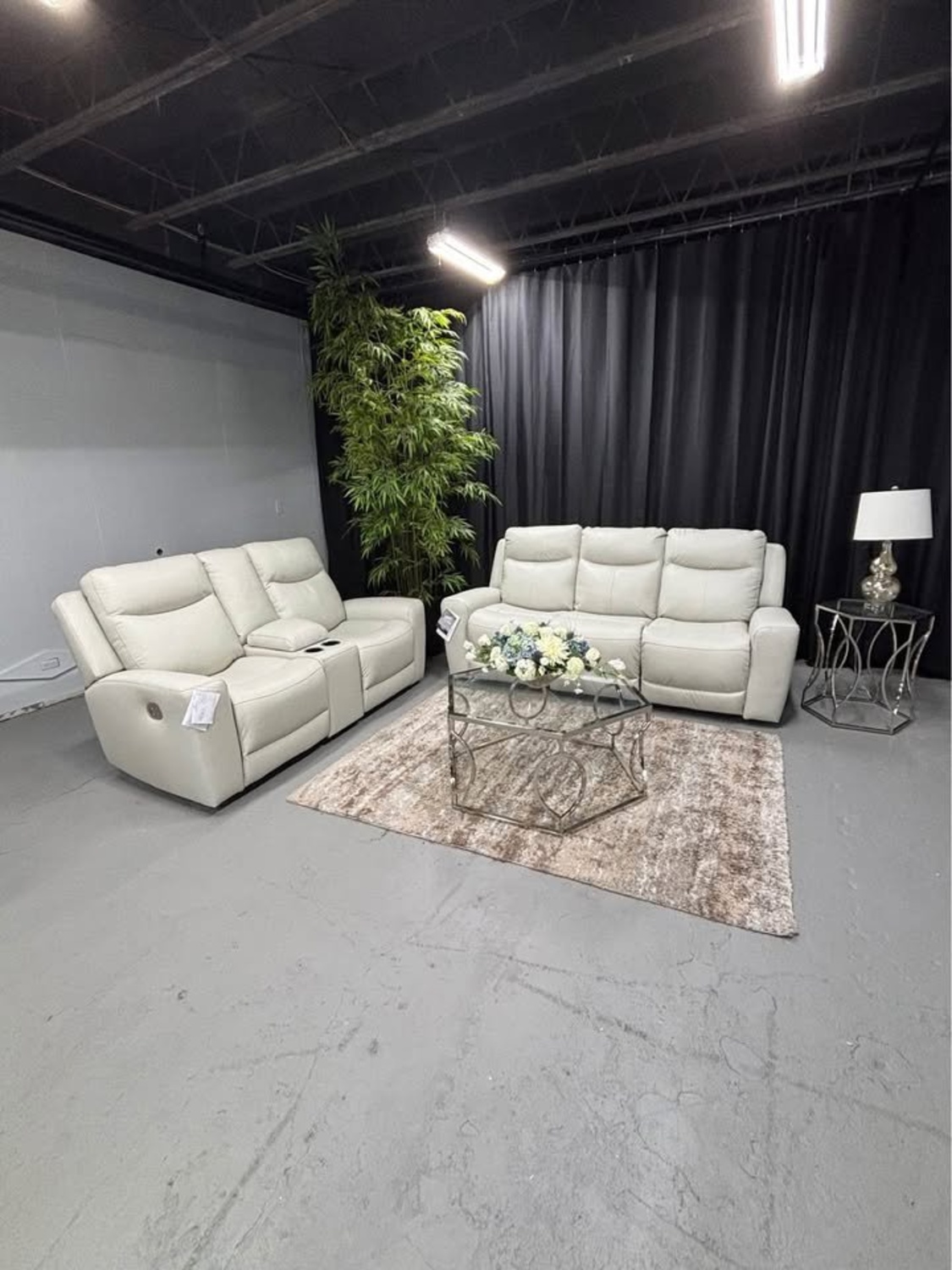 BRAND NEW! White Leather Reclining Sofa/Loveseat from Ashley Furniture. DELIVERY AVAILABLE! image | Ivy Store