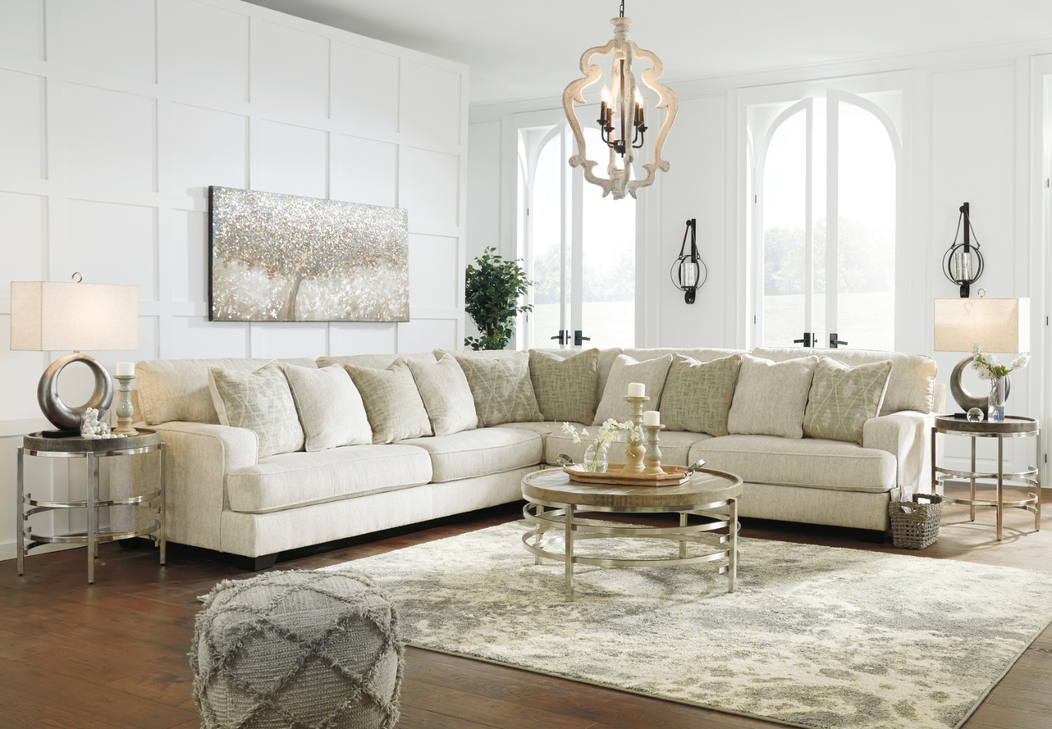 🛋️ Rawcliffe 3-Piece Sectional – Parchment Chenille – BRAND NEW! Image #1 | Ivy Store