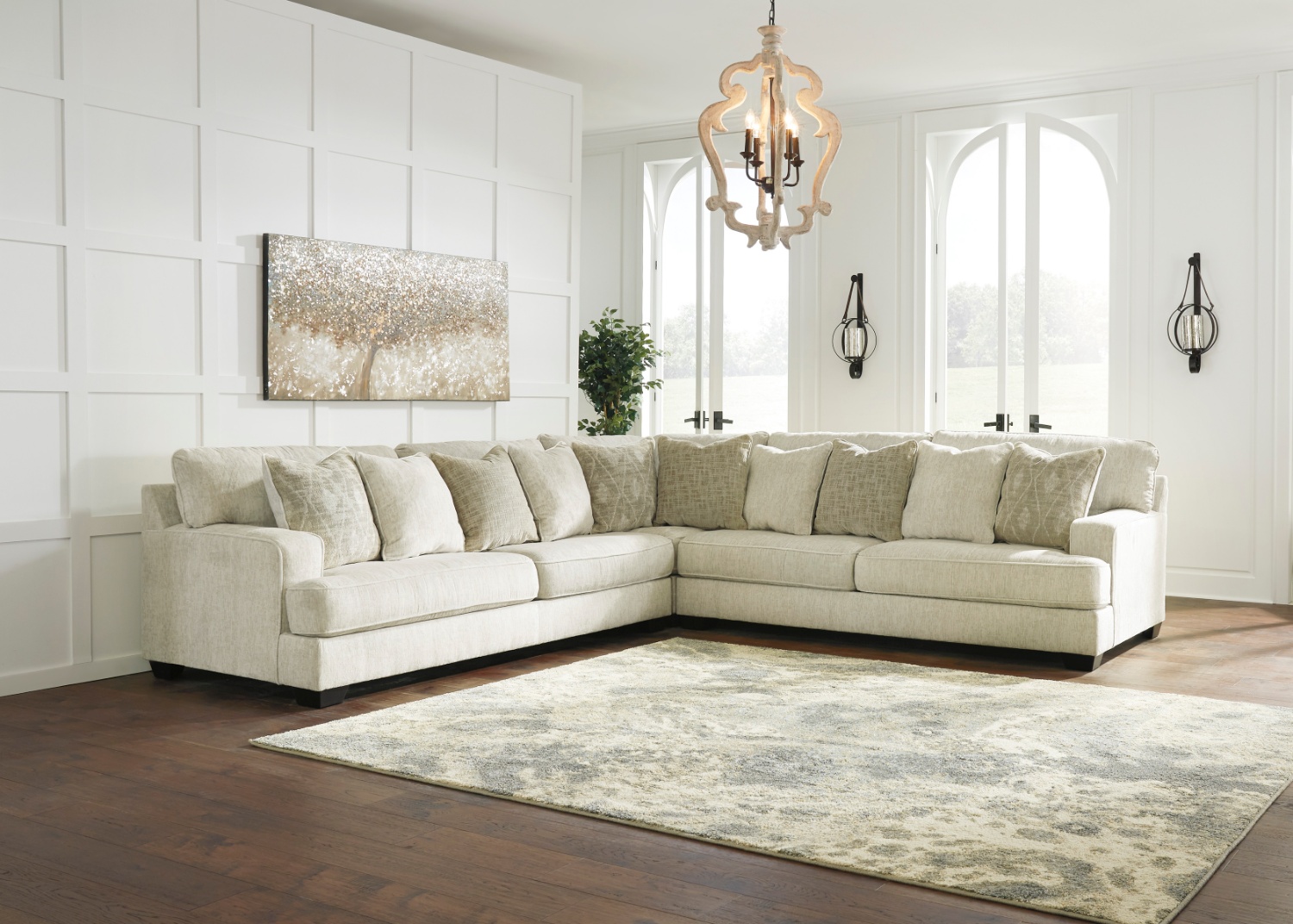 🛋️ Rawcliffe 3-Piece Sectional – Parchment Chenille – BRAND NEW! Image #2 | Ivy Store