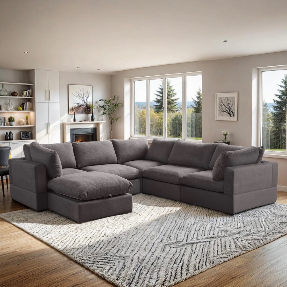 🚛 Gray Modular Sectional w/ Chaise Image #2 | Ivy Store