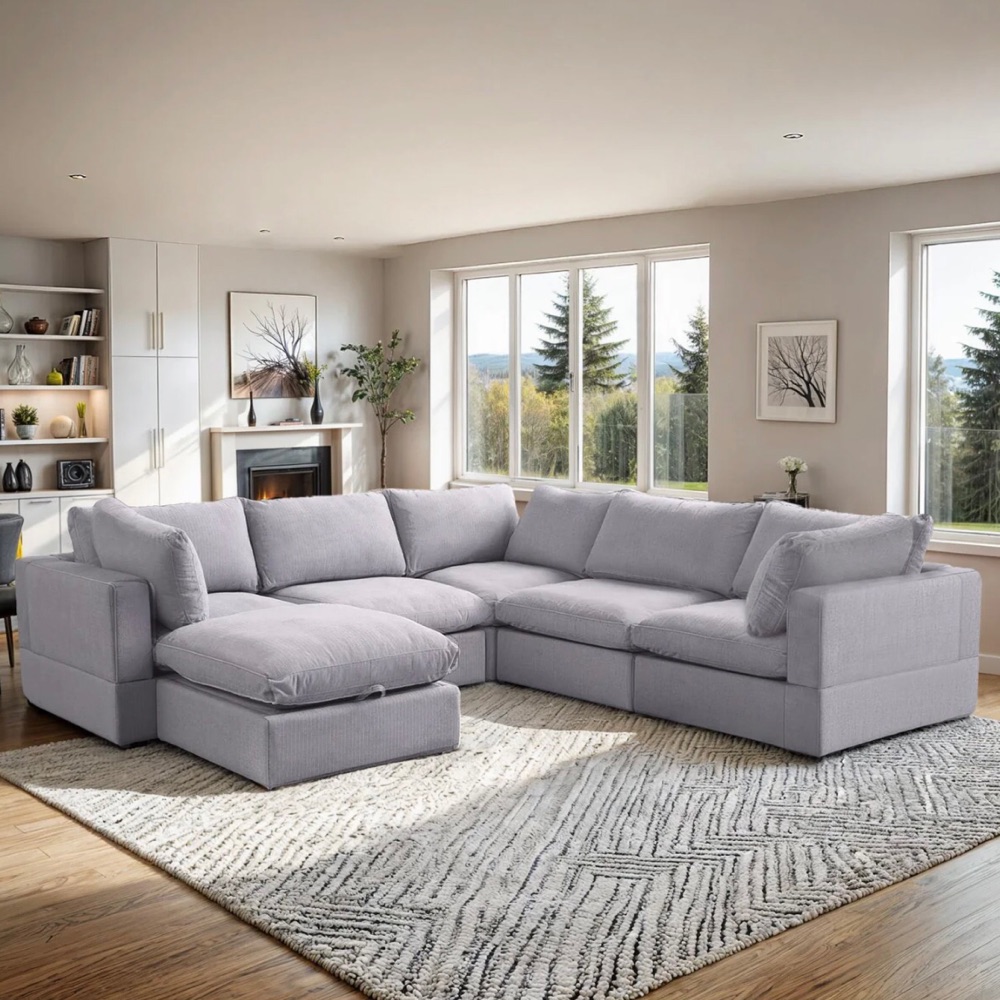 🚛 Gray Modular Sectional w/ Chaise Image #1 | Ivy Store