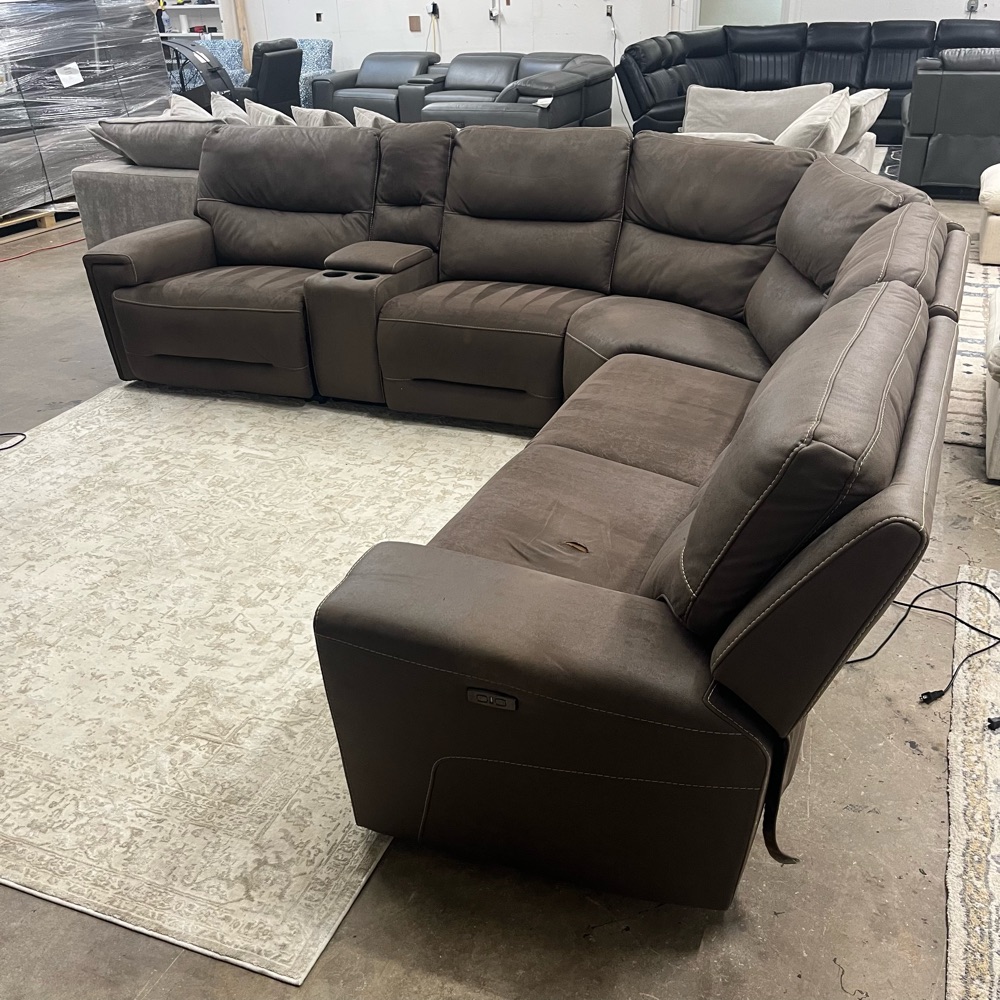 Brown Power Reclining L-Shape Sectional | Delivery Available Image #2 | Ivy Store