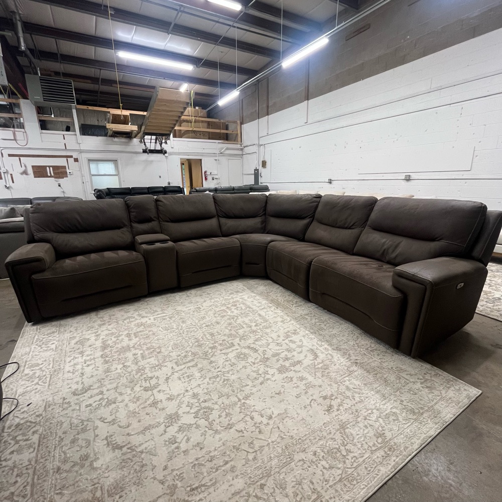 Brown Power Reclining L-Shape Sectional | Delivery Available Image #1 | Ivy Store