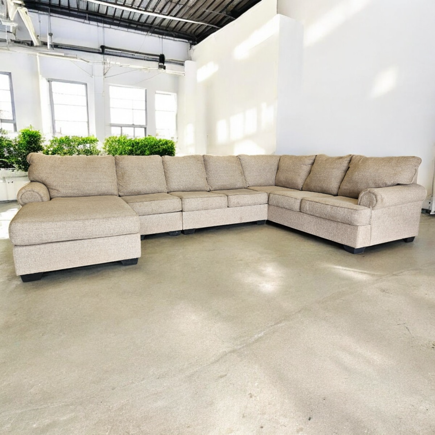  Beige Sectional 7 Seater🚛 Can Deliver🚫 NO DEPOSIT NEEDED Image #1 | Ivy Store