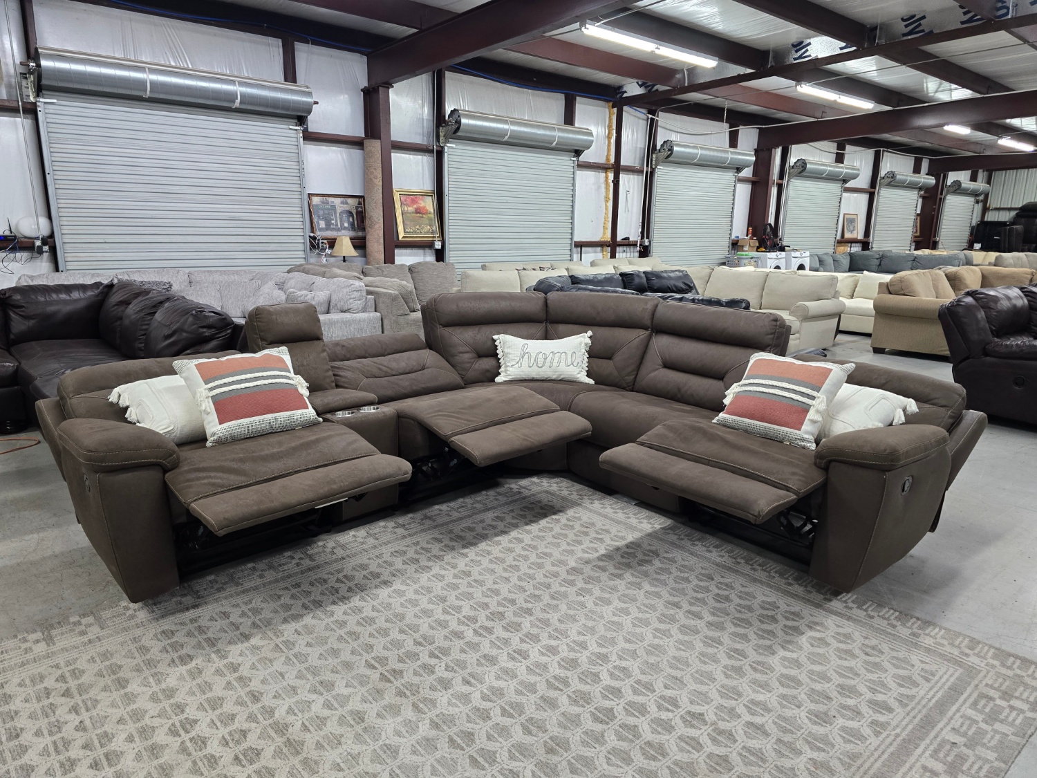 Brown Manual Reclining Sectional Couch 🚛 CAN DELIVER TODAY 🚚 Image #1 | Ivy Store