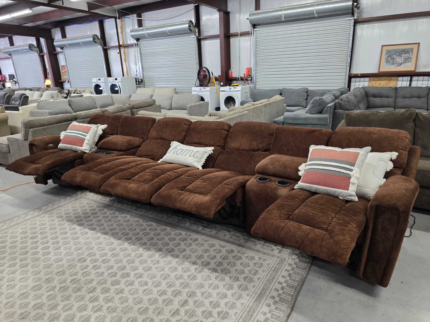 Large Brown theater style Sectional Couch For Sale With 🚛 SAME DAY DELIVERY 🚚 image | Ivy Store