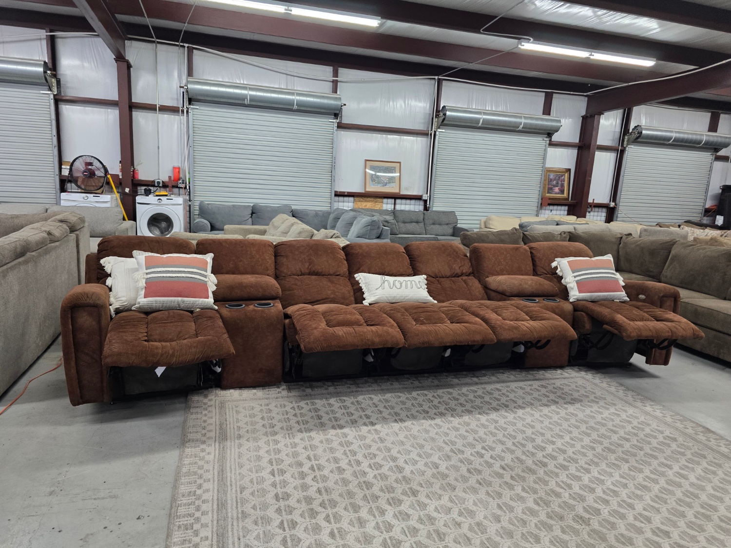 Large Brown theater style Sectional Couch For Sale With 🚛 SAME DAY DELIVERY 🚚 image | Ivy Store