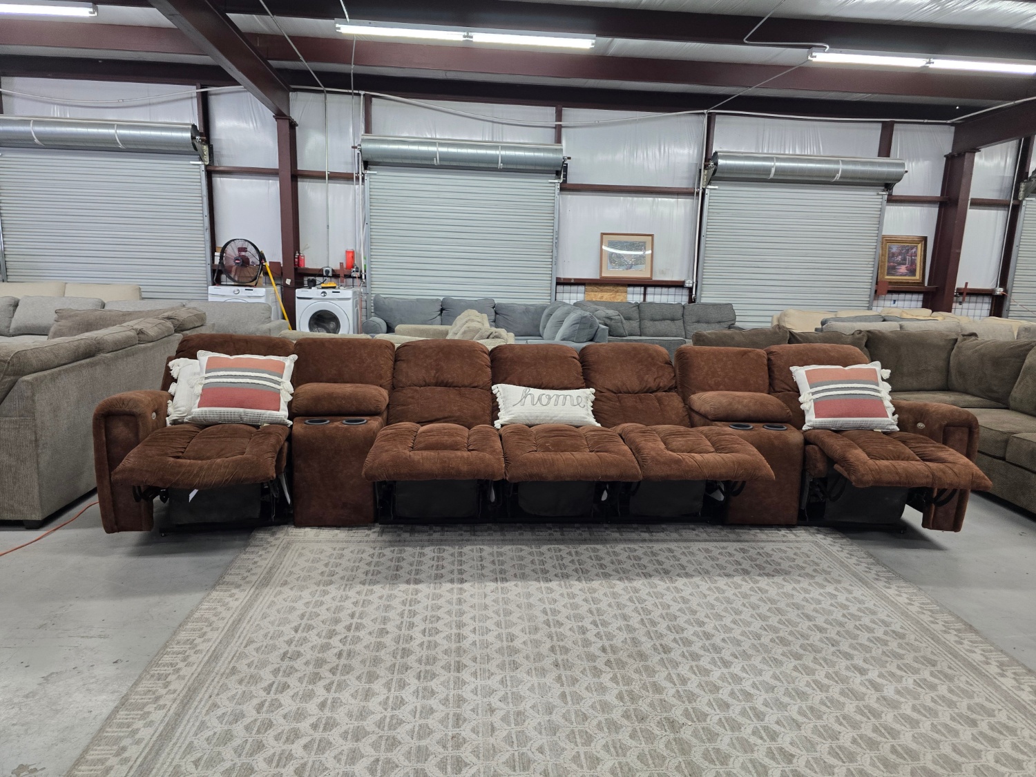 Large Brown theater style Sectional Couch For Sale With 🚛 SAME DAY DELIVERY 🚚 image | Ivy Store