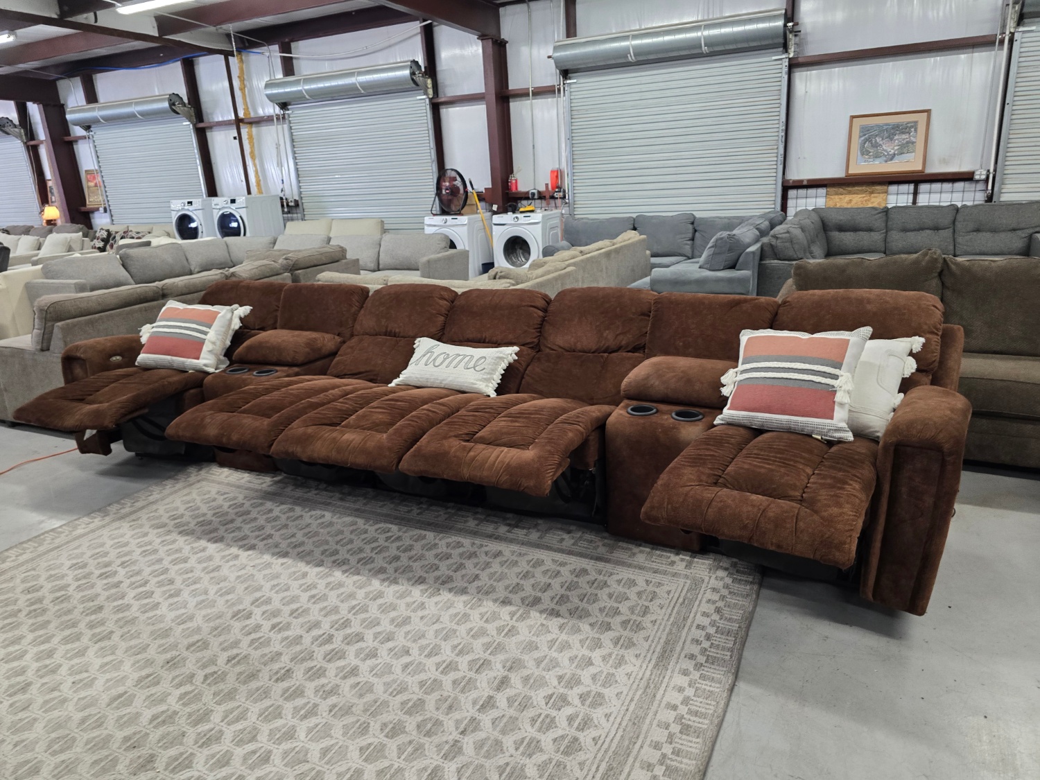 Large Brown theater style Sectional Couch For Sale With 🚛 SAME DAY DELIVERY 🚚 image | Ivy Store