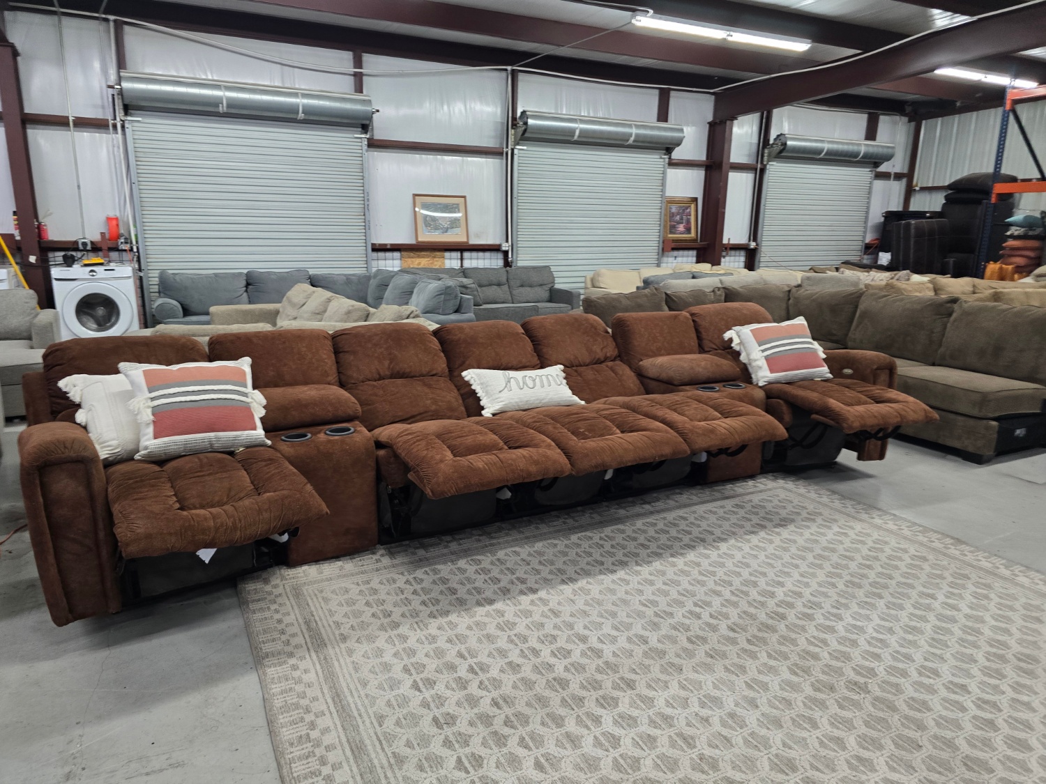 Large Brown theater style Sectional Couch For Sale With 🚛 SAME DAY DELIVERY 🚚 image | Ivy Store