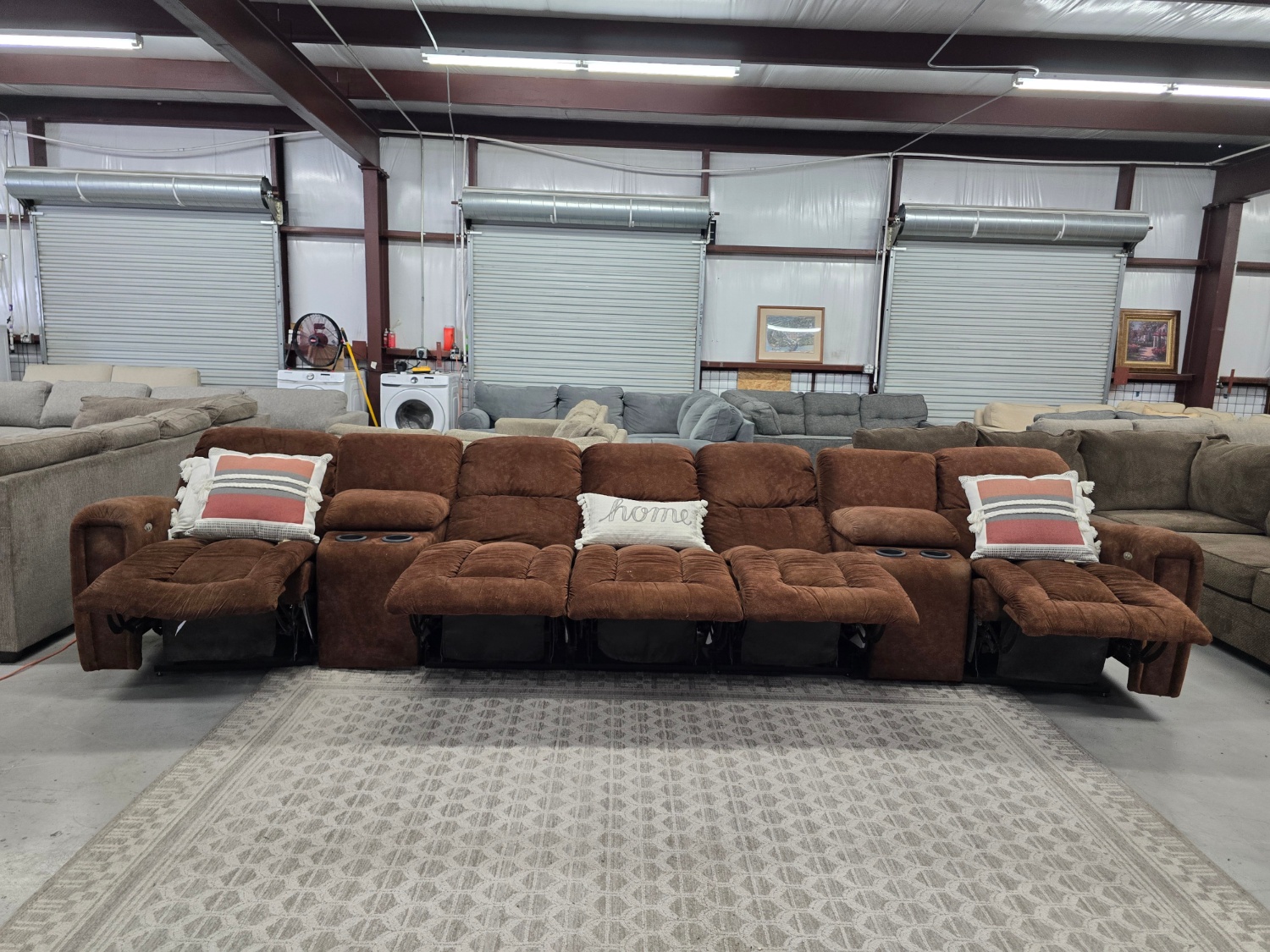 Large Brown theater style Sectional Couch For Sale With 🚛 SAME DAY DELIVERY 🚚 image | Ivy Store