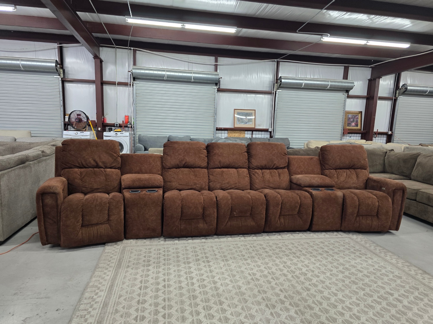 Large Brown theater style Sectional Couch For Sale With 🚛 SAME DAY DELIVERY 🚚 Image #2 | Ivy Store