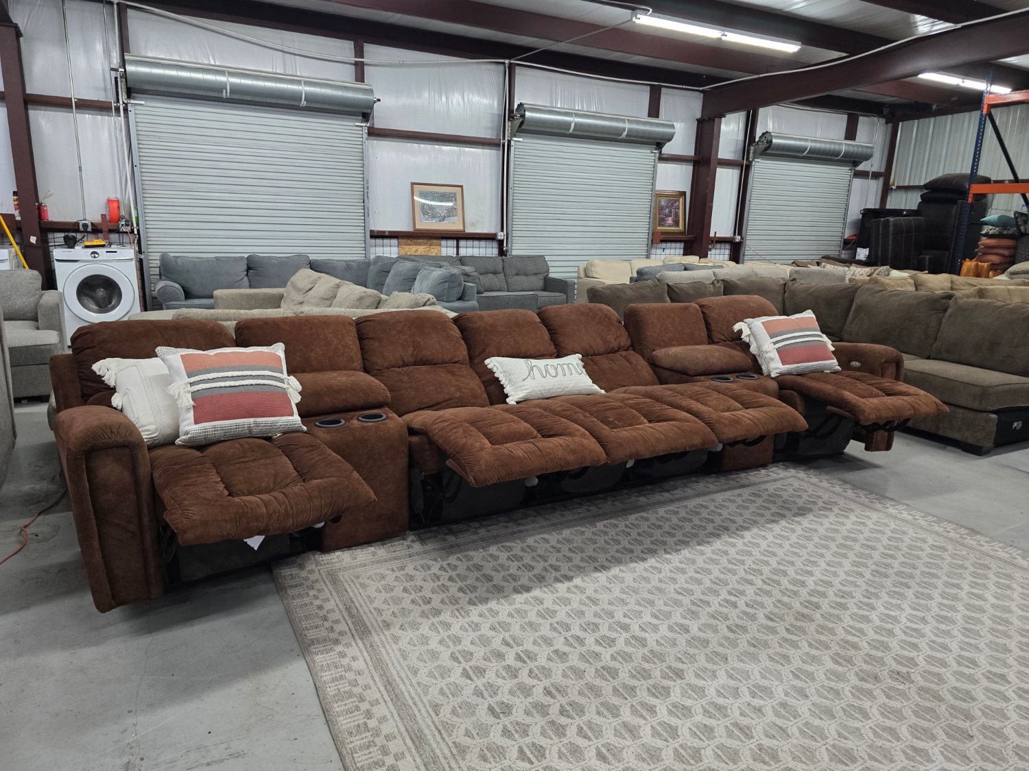 Large Brown theater style Sectional Couch For Sale With 🚛 SAME DAY DELIVERY 🚚 image | Ivy Store