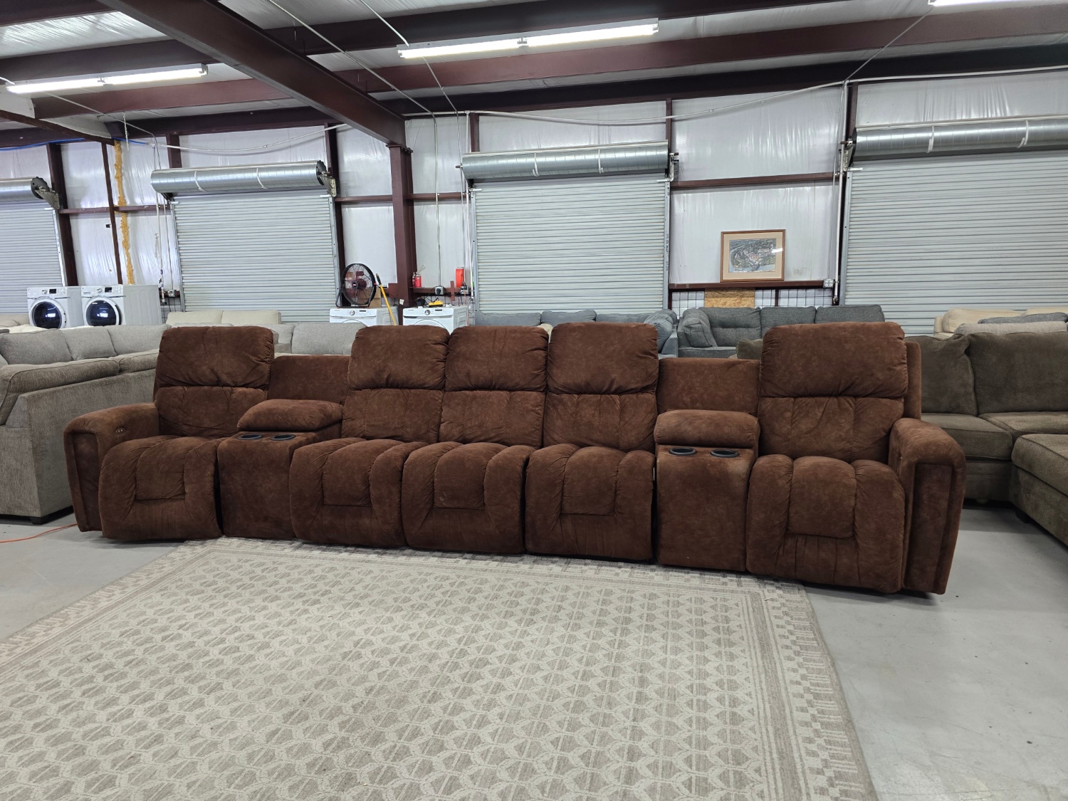 Large Brown theater style Sectional Couch For Sale With 🚛 SAME DAY DELIVERY 🚚 image | Ivy Store