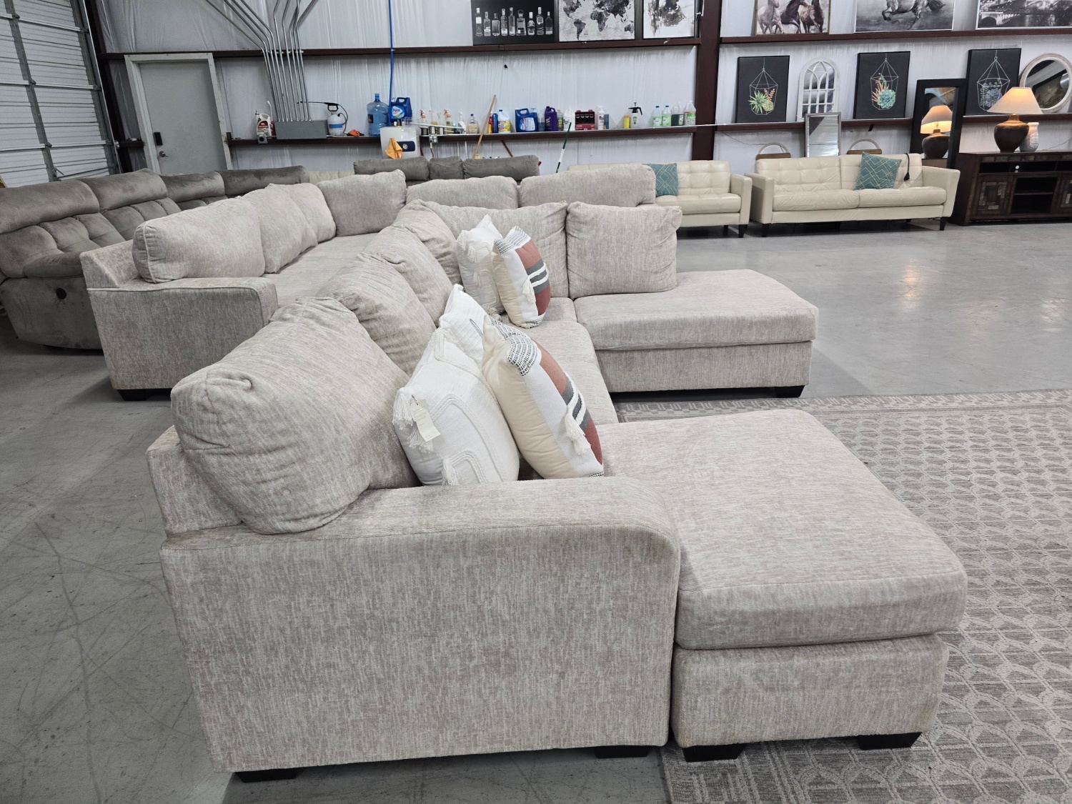Beautiful Beige U-Shaped Sectional Couch From Ashley Furniture 🚛 CAN DELIVER TODAY 🚚 image | Ivy Store