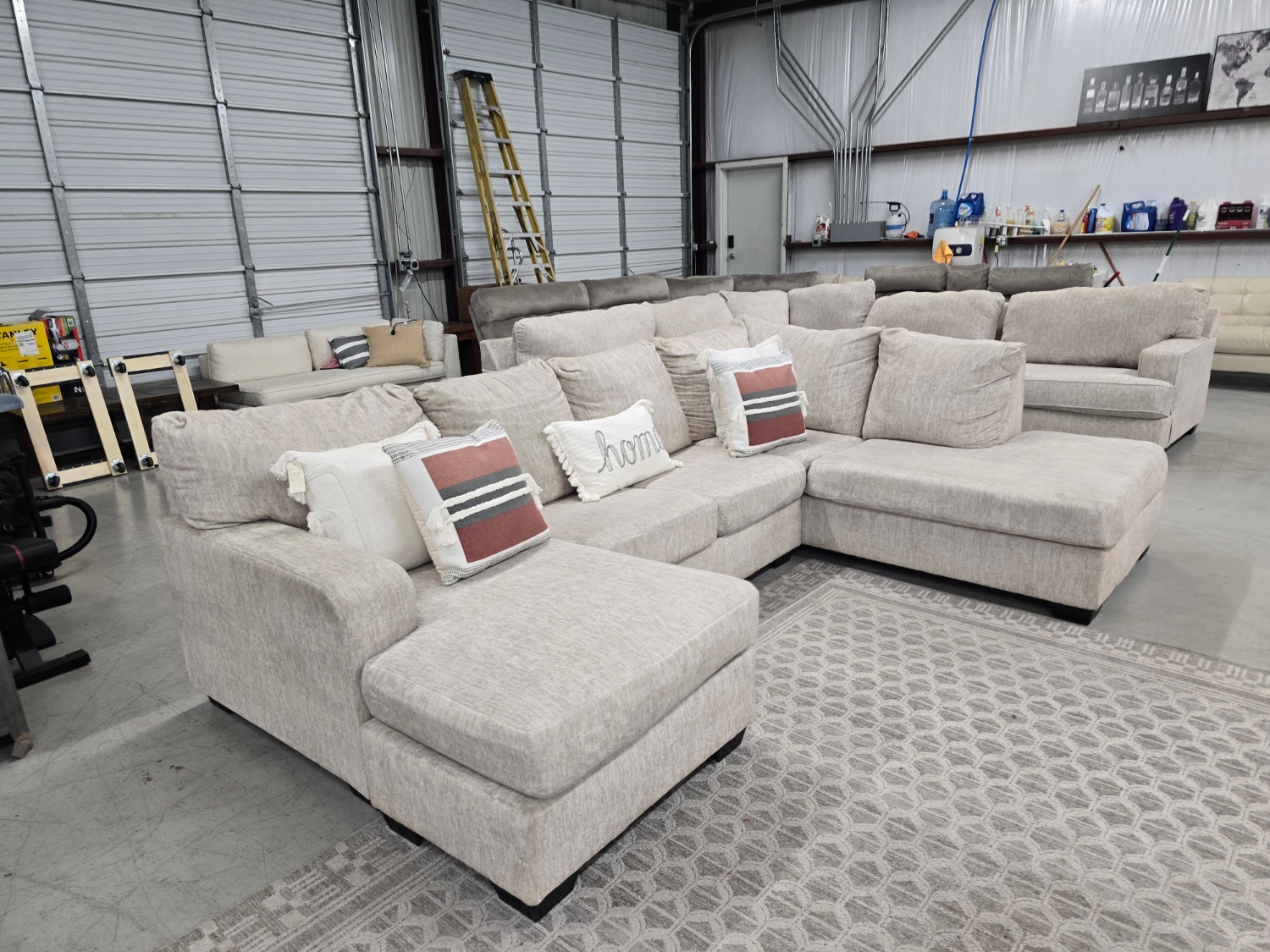 Beautiful Beige U-Shaped Sectional Couch From Ashley Furniture 🚛 CAN DELIVER TODAY 🚚 image | Ivy Store