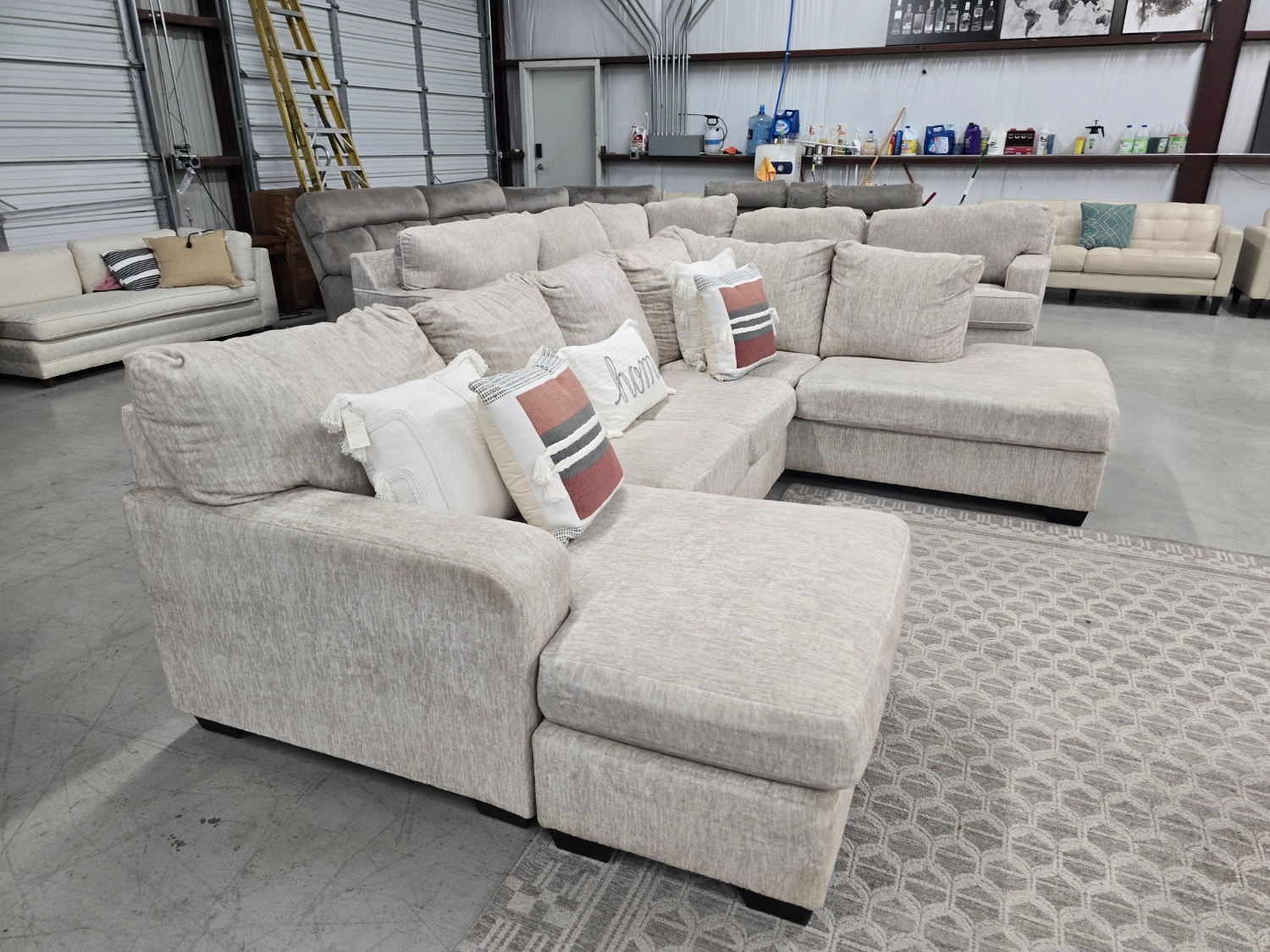 Beautiful Beige U-Shaped Sectional Couch From Ashley Furniture 🚛 CAN DELIVER TODAY 🚚 image | Ivy Store