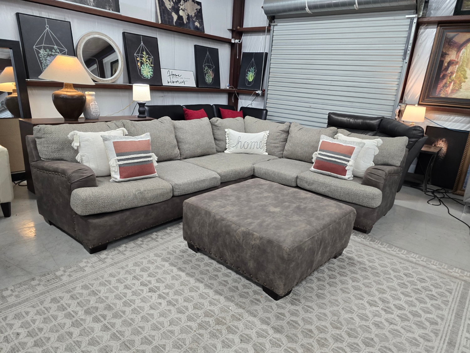 Tan Sectional Couch With Ottoman 🚛 DELIVERY AVAILABLE SAME DAY 🚚 image | Ivy Store