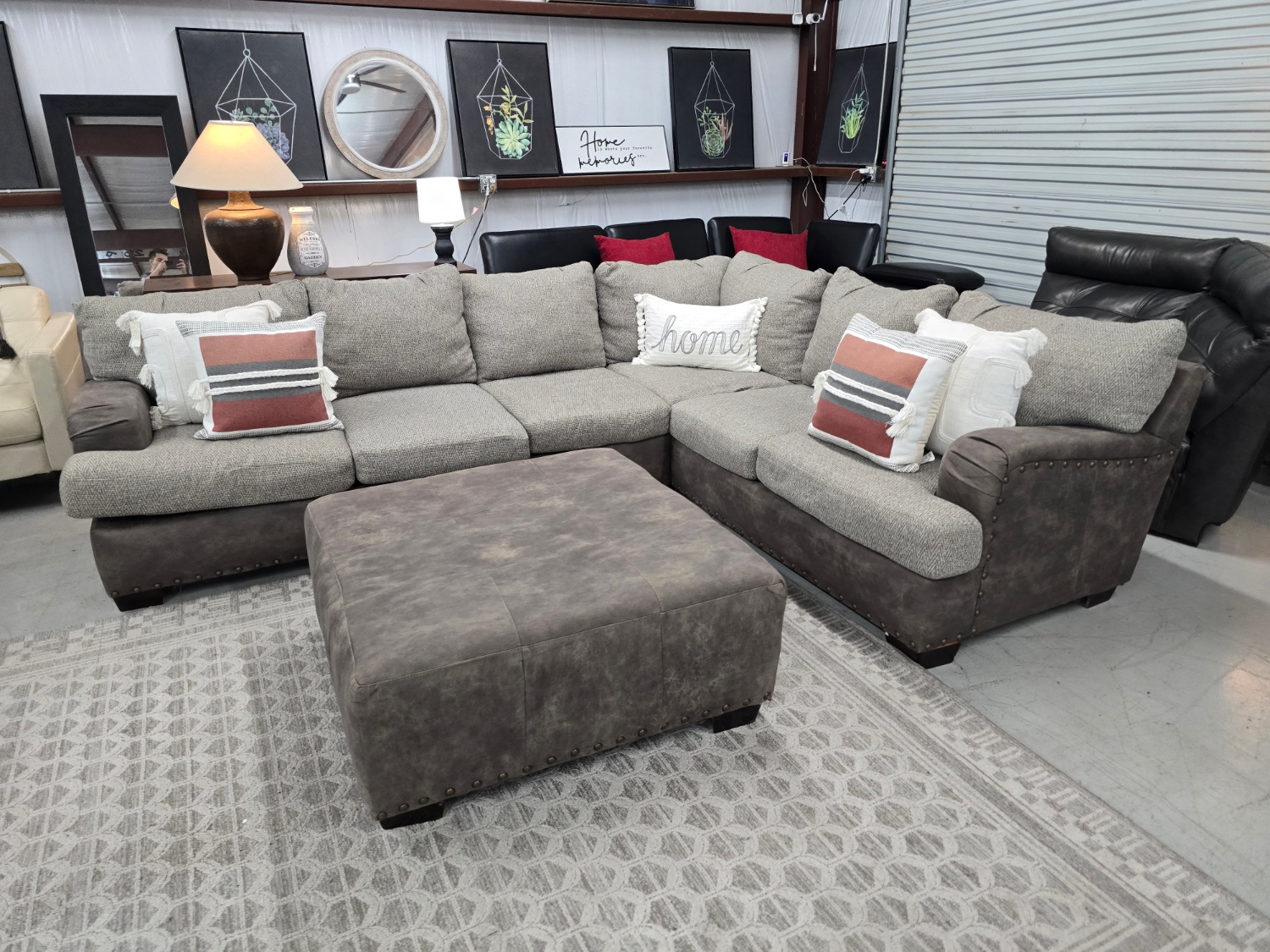 Tan Sectional Couch With Ottoman 🚛 DELIVERY AVAILABLE SAME DAY 🚚 image | Ivy Store