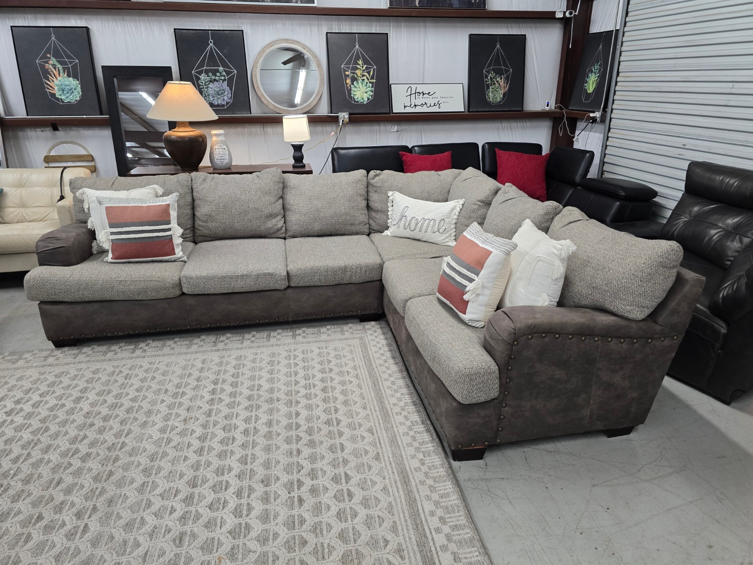Tan Sectional Couch With Ottoman 🚛 DELIVERY AVAILABLE SAME DAY 🚚 image | Ivy Store