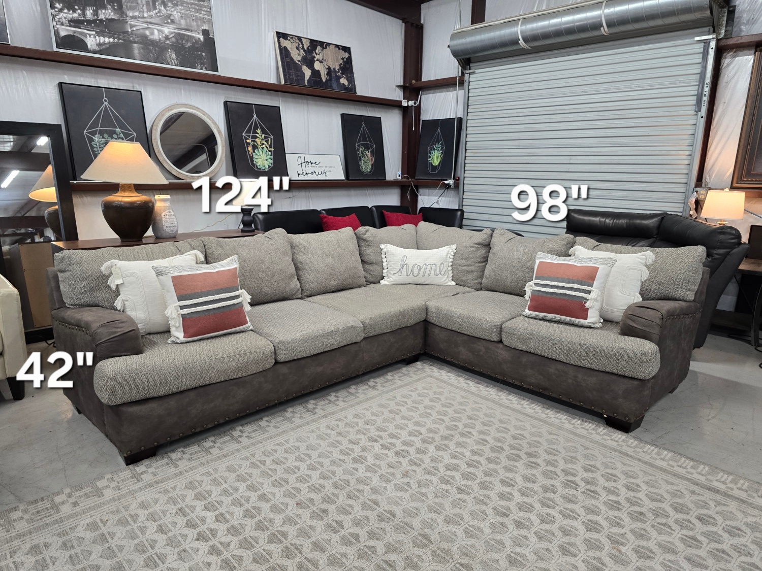 Tan Sectional Couch With Ottoman 🚛 DELIVERY AVAILABLE SAME DAY 🚚 image | Ivy Store