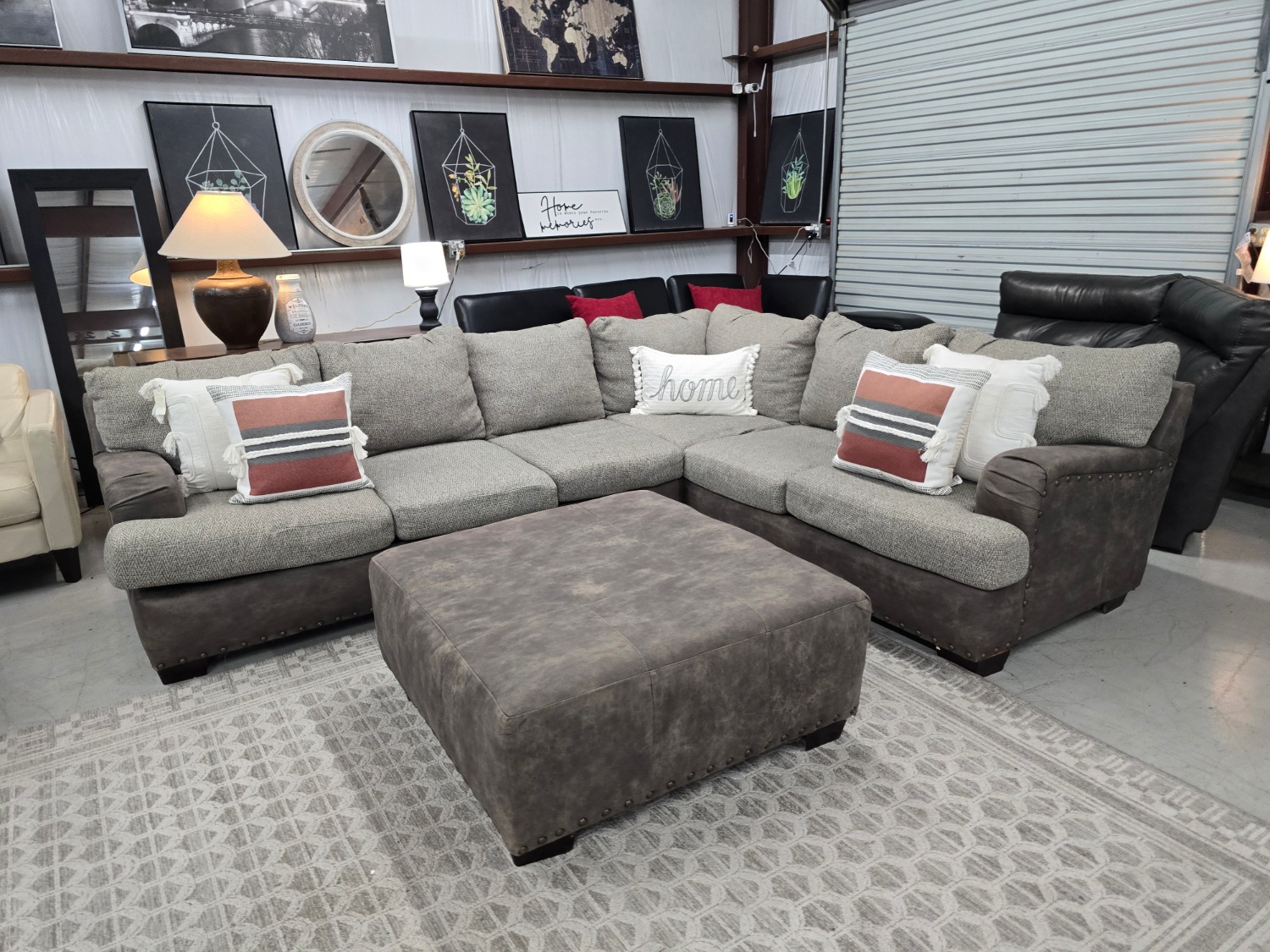 Tan Sectional Couch With Ottoman 🚛 DELIVERY AVAILABLE SAME DAY 🚚 image | Ivy Store