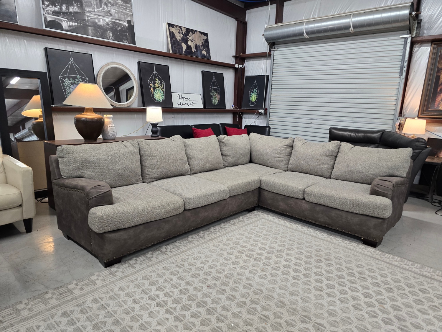 Tan Sectional Couch With Ottoman 🚛 DELIVERY AVAILABLE SAME DAY 🚚 image | Ivy Store
