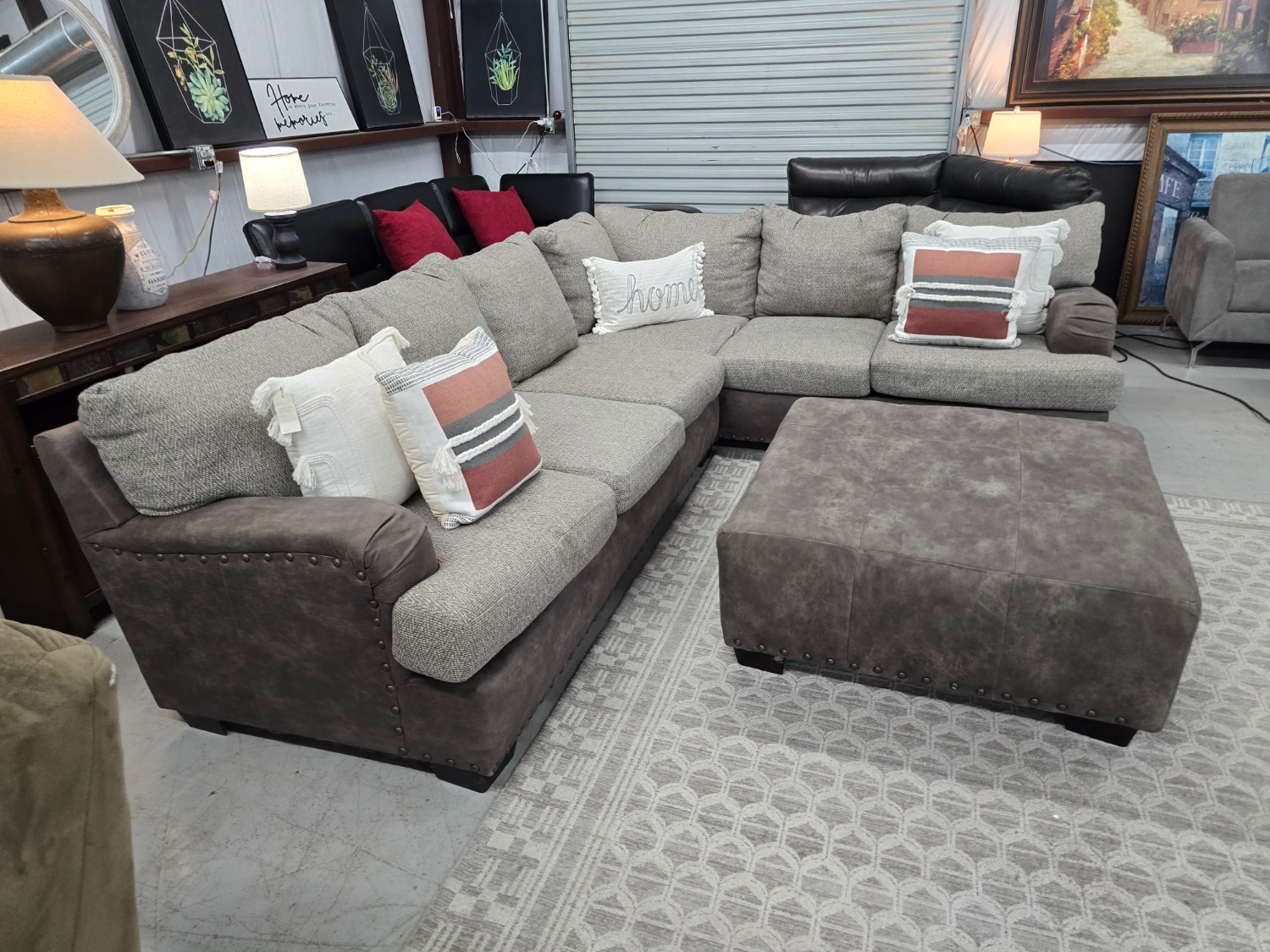 Tan Sectional Couch With Ottoman 🚛 DELIVERY AVAILABLE SAME DAY 🚚 image | Ivy Store