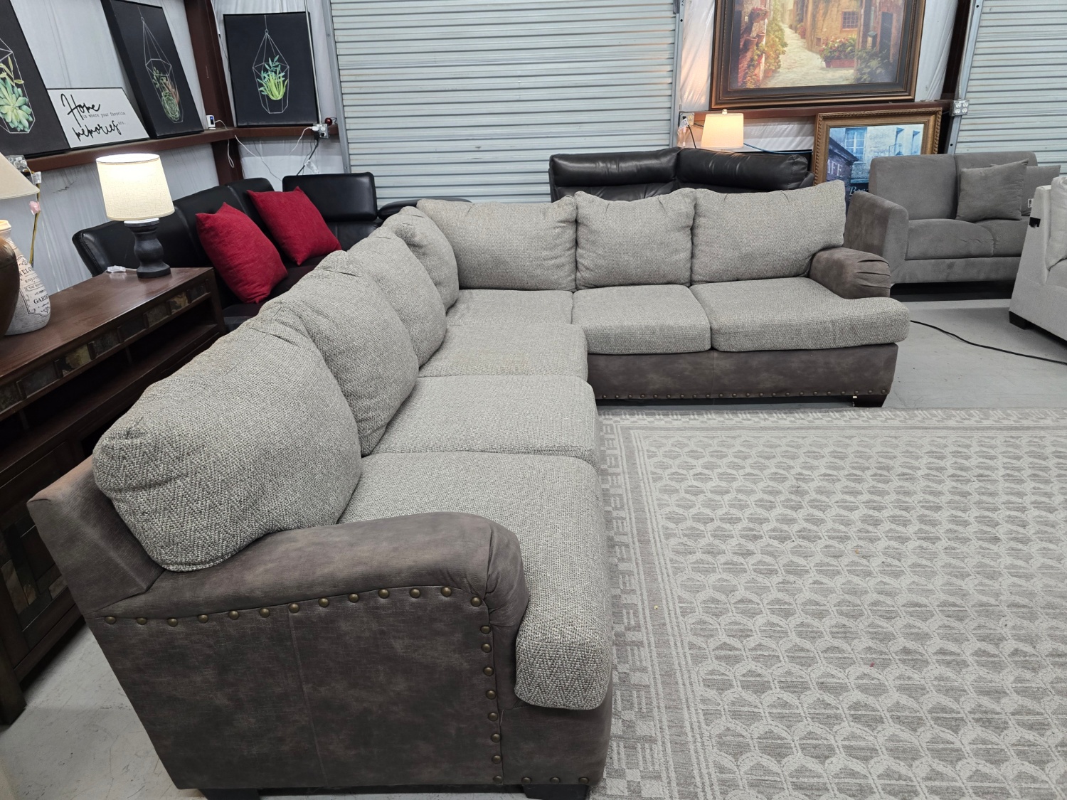 Tan Sectional Couch With Ottoman 🚛 DELIVERY AVAILABLE SAME DAY 🚚 image | Ivy Store