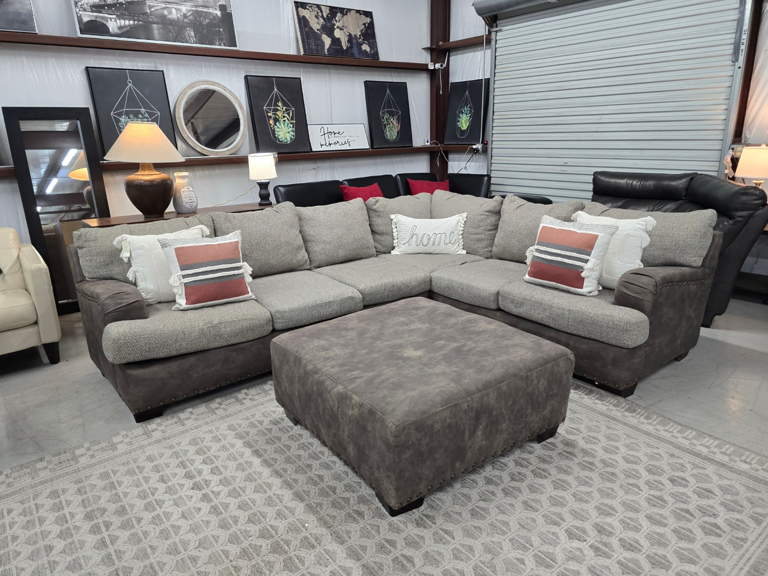 Tan Sectional Couch With Ottoman 🚛 DELIVERY AVAILABLE SAME DAY 🚚 image | Ivy Store
